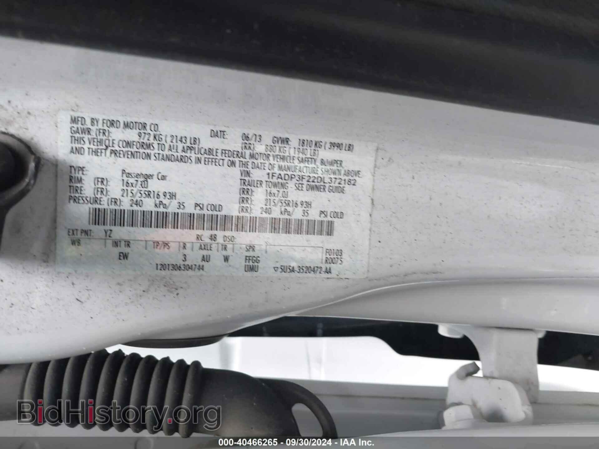 2013 FORD FOCUS - VIN: 1FADP3F22DL372182 - Фото 9