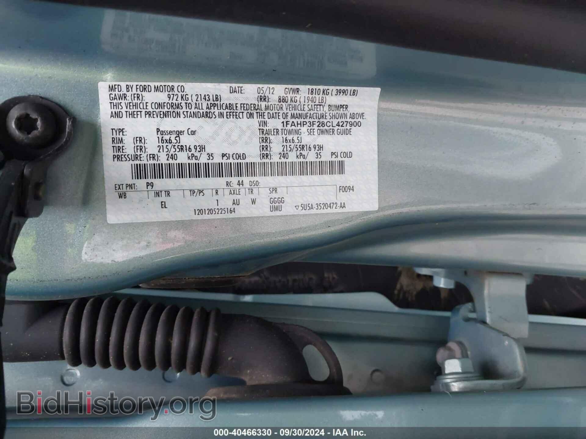 2012 FORD FOCUS - VIN: 1FAHP3F28CL427900 - Фото 9