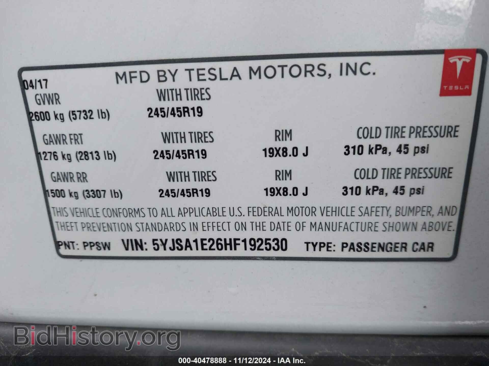2017 TESLA MODEL S - VIN: 5YJSA1E26HF192530 - Photo 9