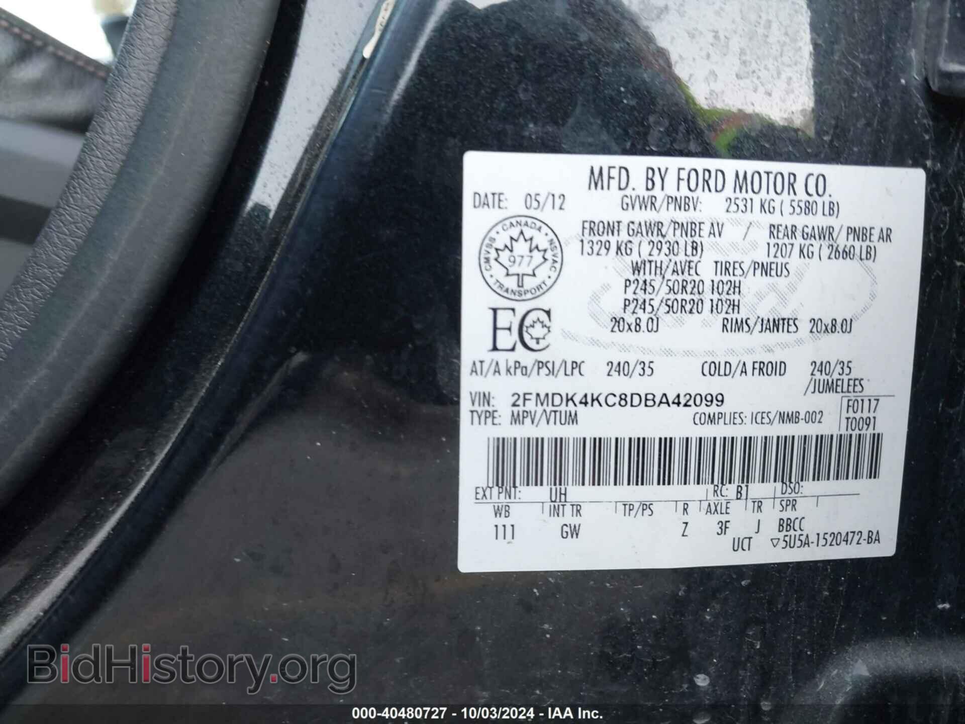 2013 FORD EDGE - VIN: 2FMDK4KC8DBA42099 - Photo 9
