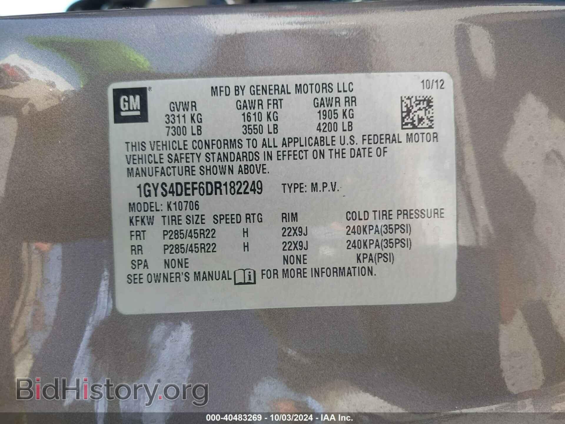 2013 CADILLAC ESCALADE - VIN: 1GYS4DEF6DR182249 - Фото 9