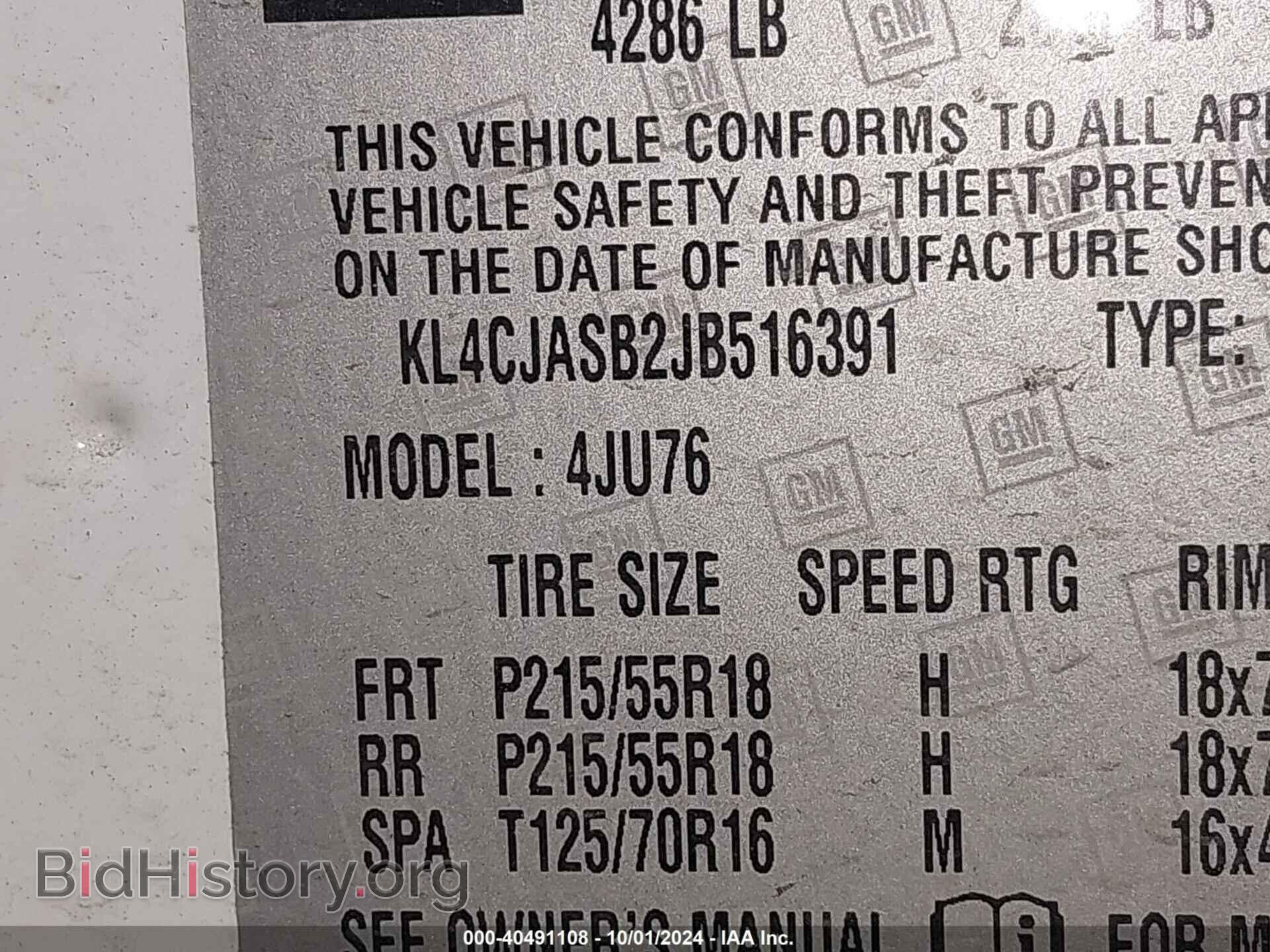 2018 BUICK ENCORE - VIN: KL4CJASB2JB516391 - Photo 9