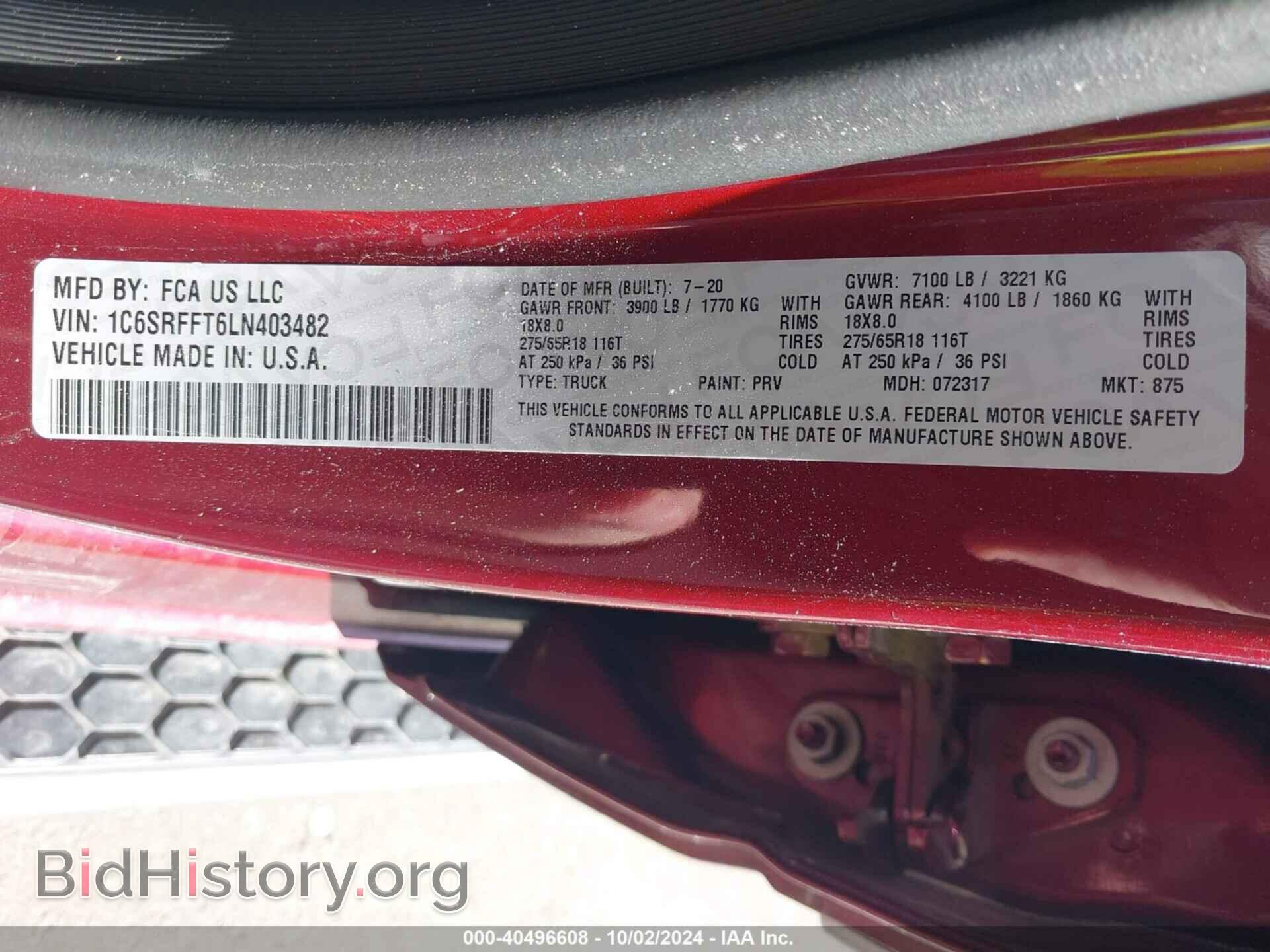 2020 RAM 1500 - VIN: 1C6SRFFT6LN403482 - Фото 9
