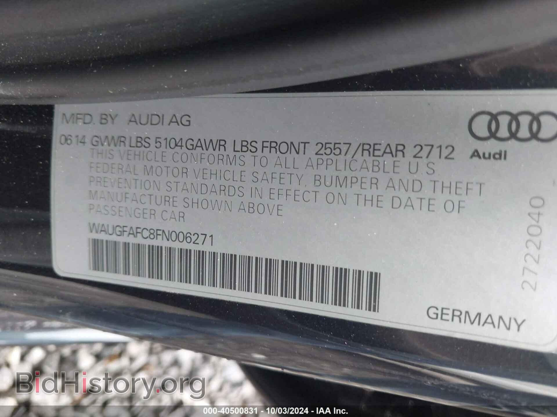 2015 AUDI A6 - VIN: WAUGFAFC8FN006271 - Фото 9