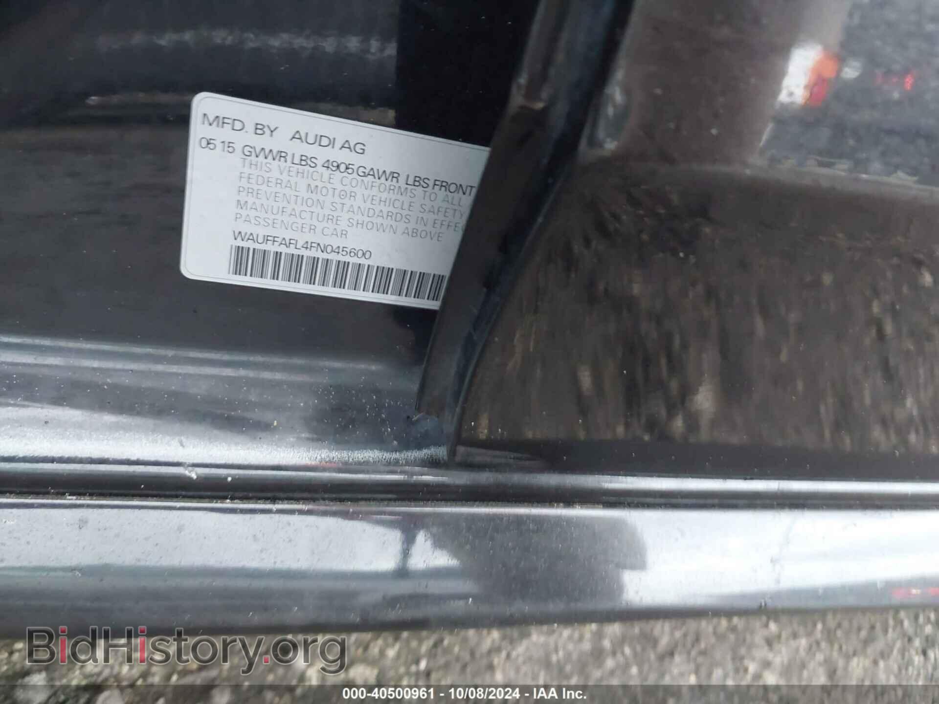 2015 AUDI A4 - VIN: WAUFFAFL4FN045600 - Фото 9