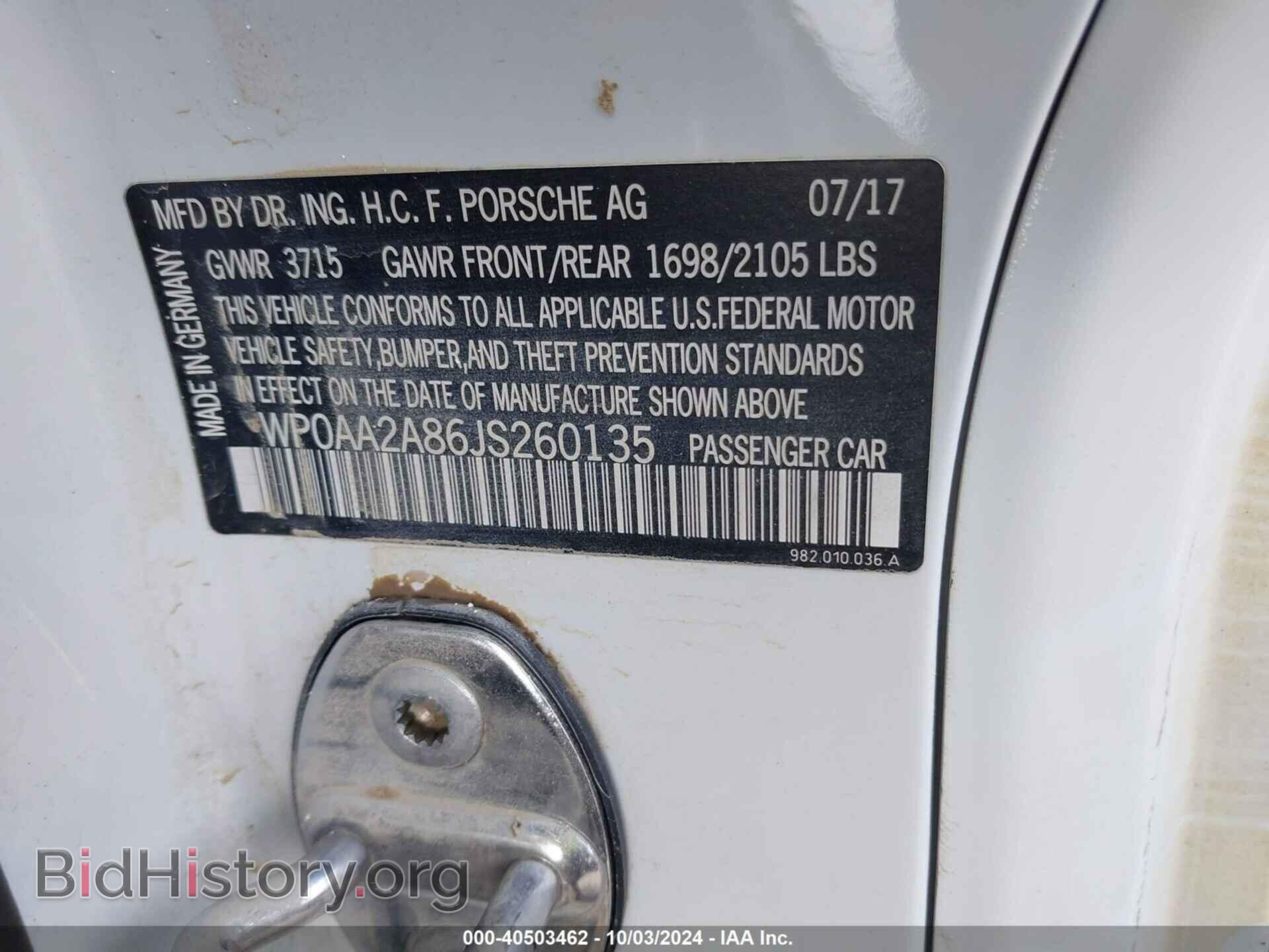 2018 PORSCHE 718 CAYMAN - VIN: WP0AA2A86JS260135 - Фото 9