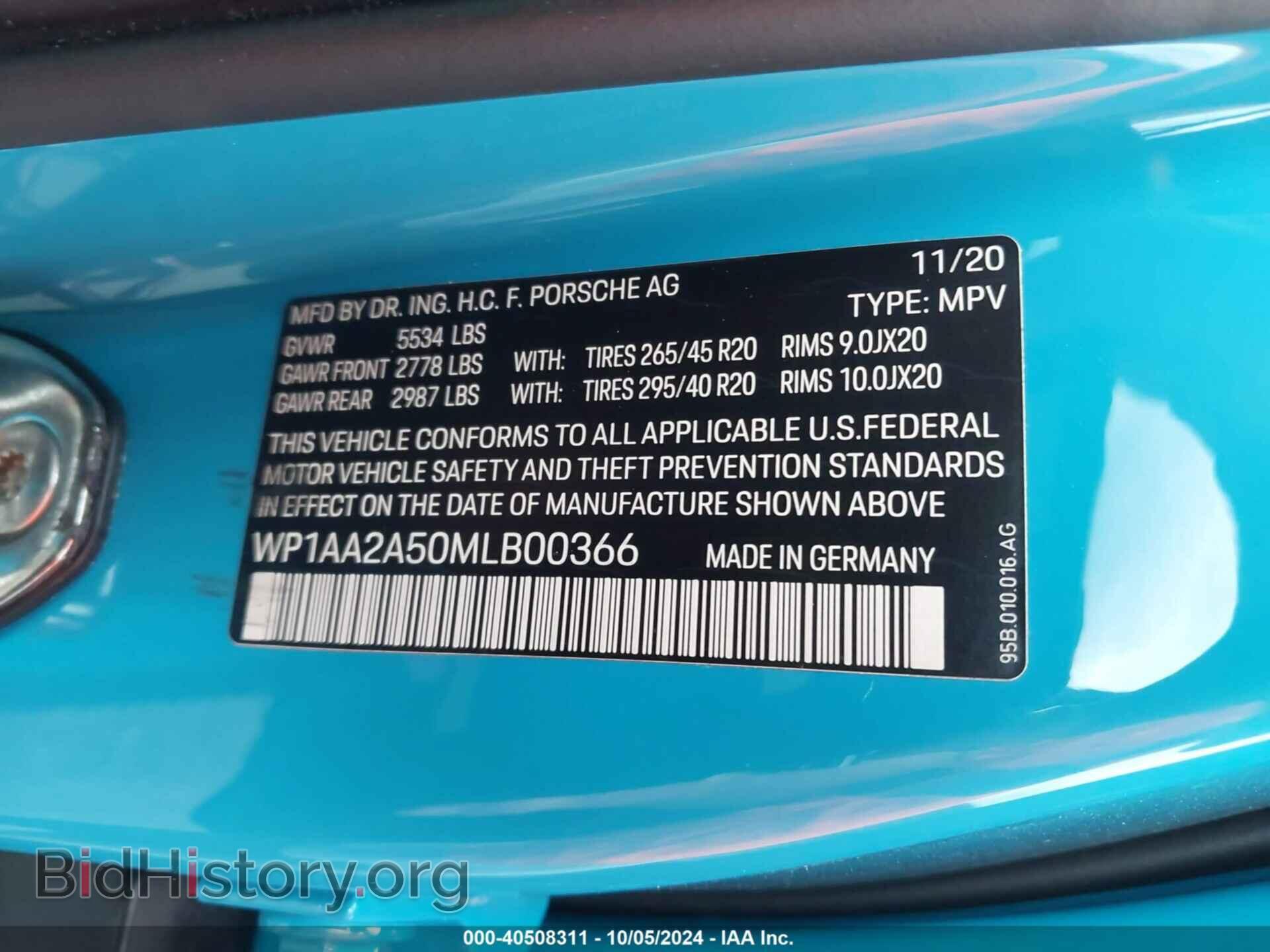 2021 PORSCHE MACAN - VIN: WP1AA2A50MLB00366 - Photo 9