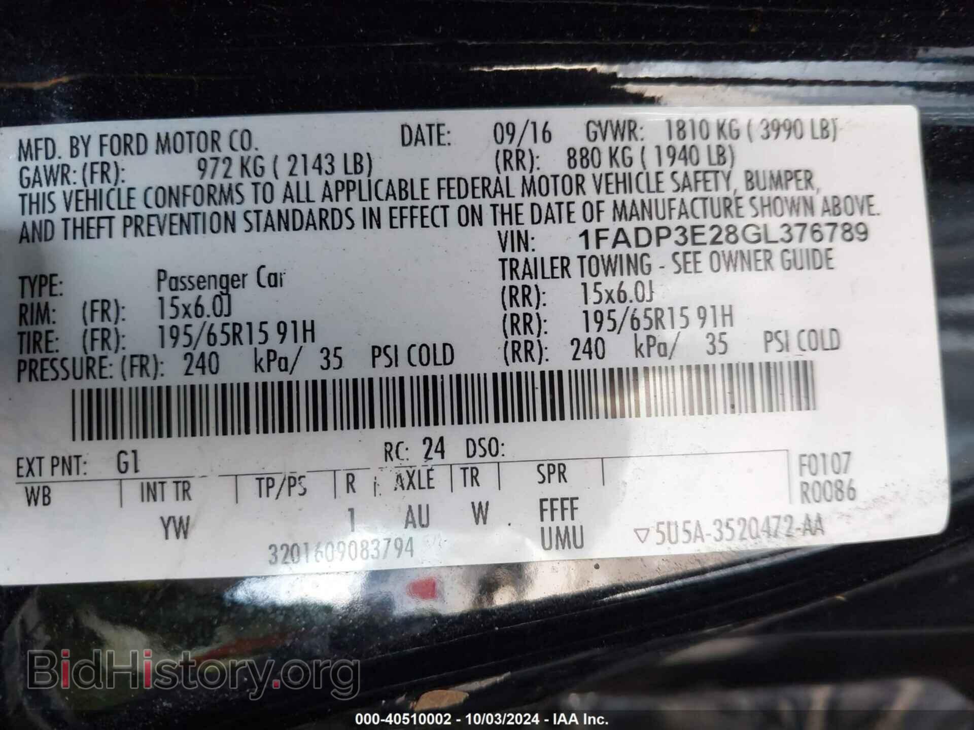 2016 FORD FOCUS - VIN: 1FADP3E28GL376789 - Photo 9