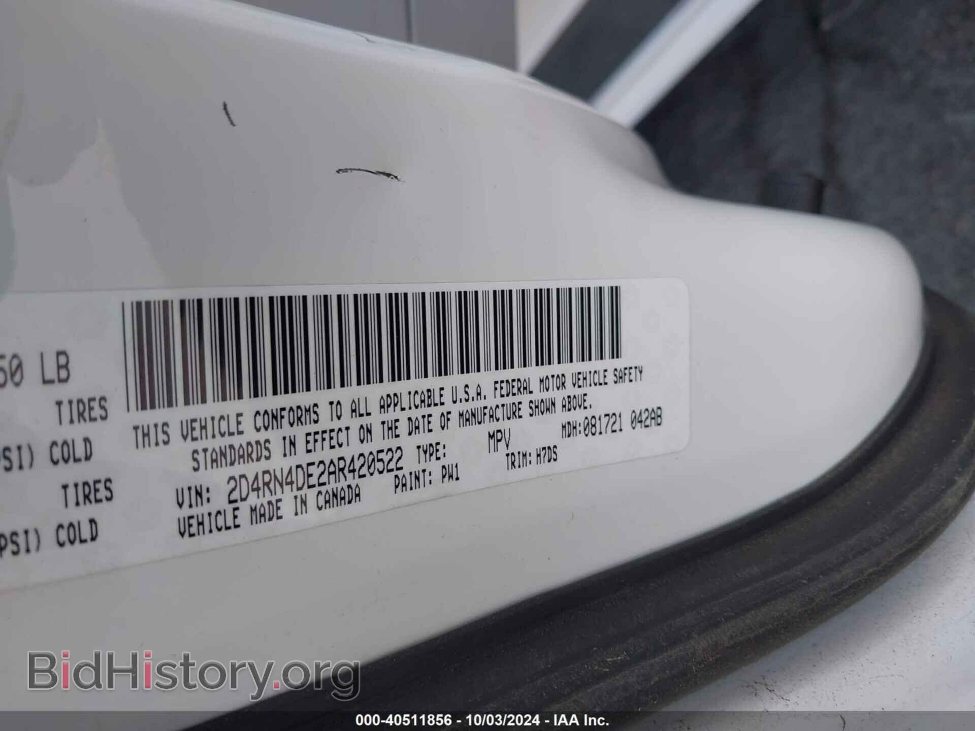 2010 DODGE GRAND CARAVAN - VIN: 2D4RN4DE2AR420522 - Фото 9