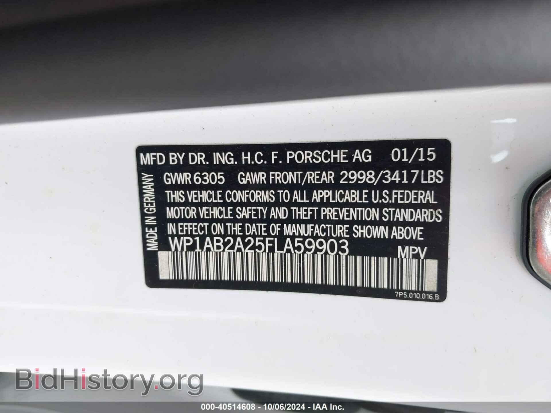 2015 PORSCHE CAYENNE - VIN: WP1AB2A25FLA59903 - Фото 9