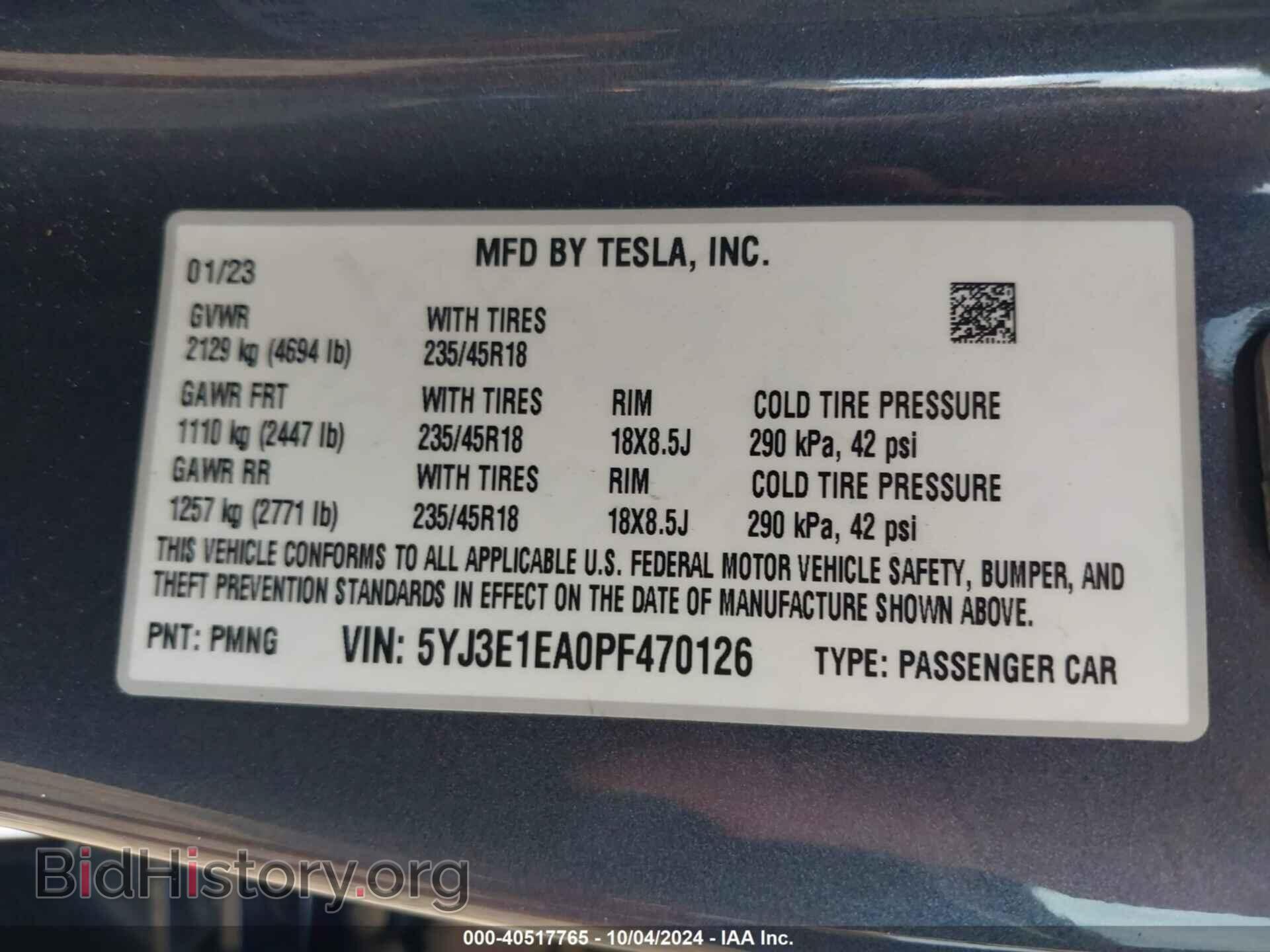 2023 TESLA MODEL 3 - VIN: 5YJ3E1EA0PF470126 - Фото 9