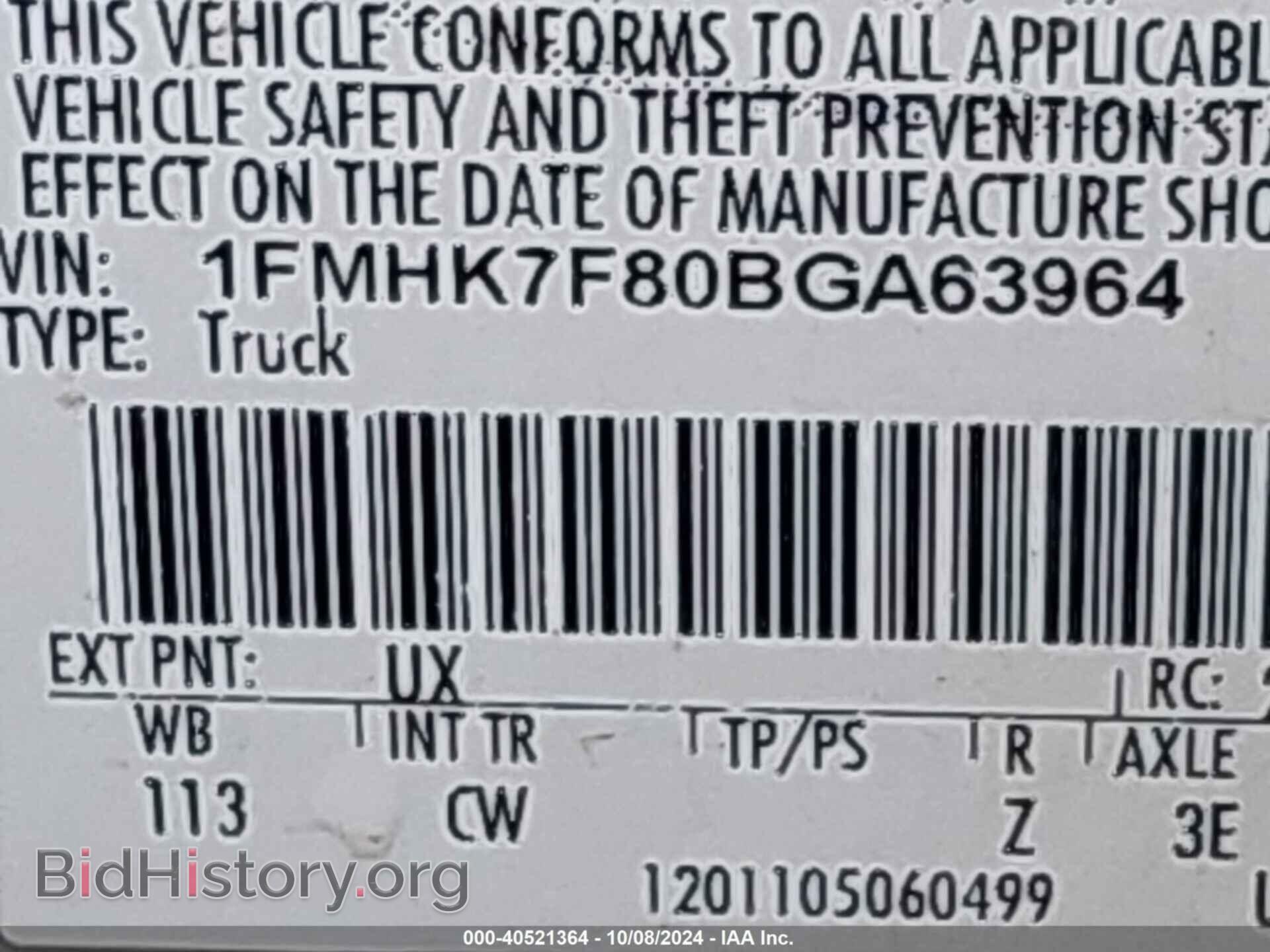 2011 FORD EXPLORER - VIN: 1FMHK7F80BGA63964 - Фото 9