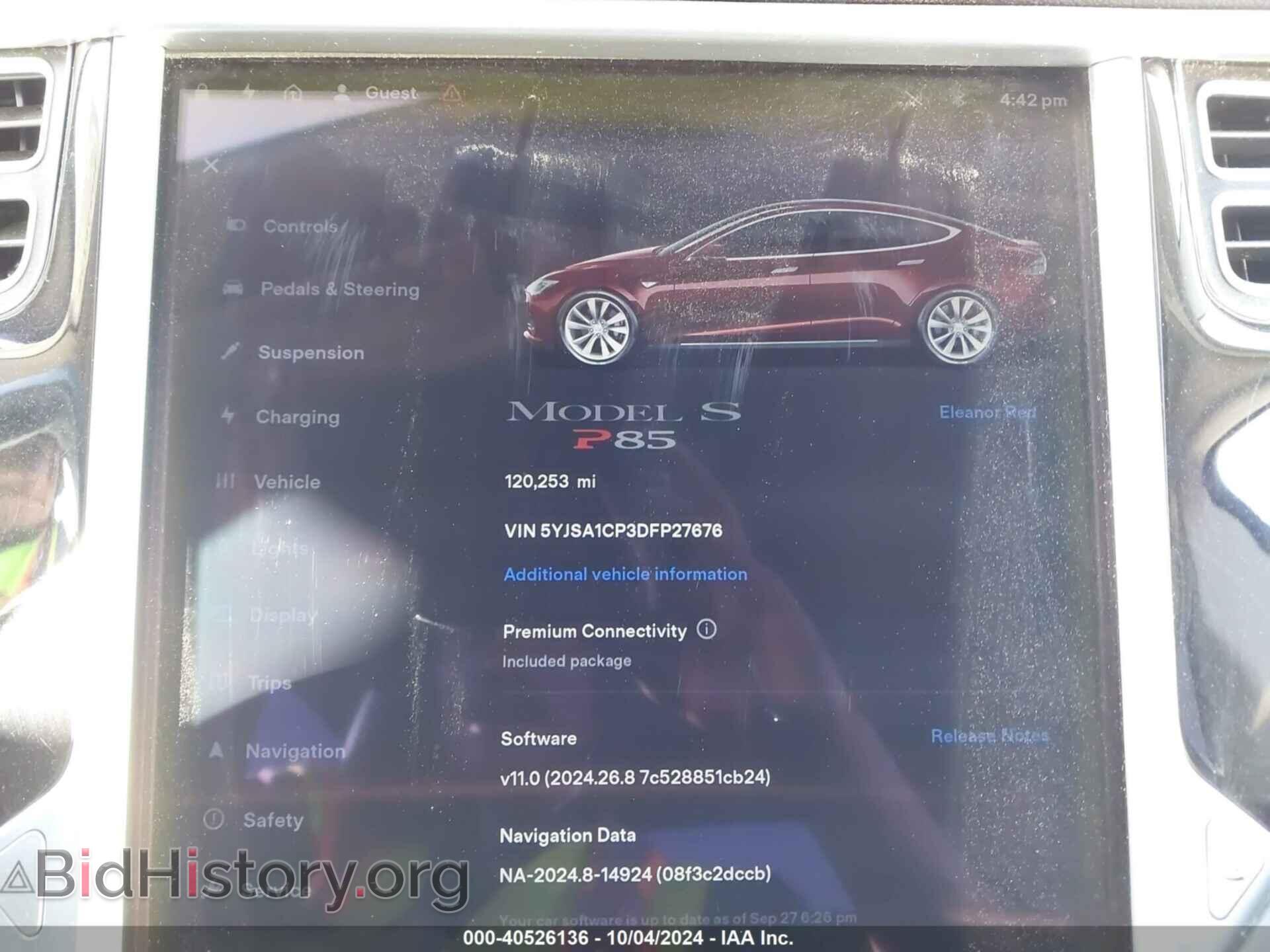 2013 TESLA MODEL S - VIN: 5YJSA1CP3DFP27676 - Фото 7