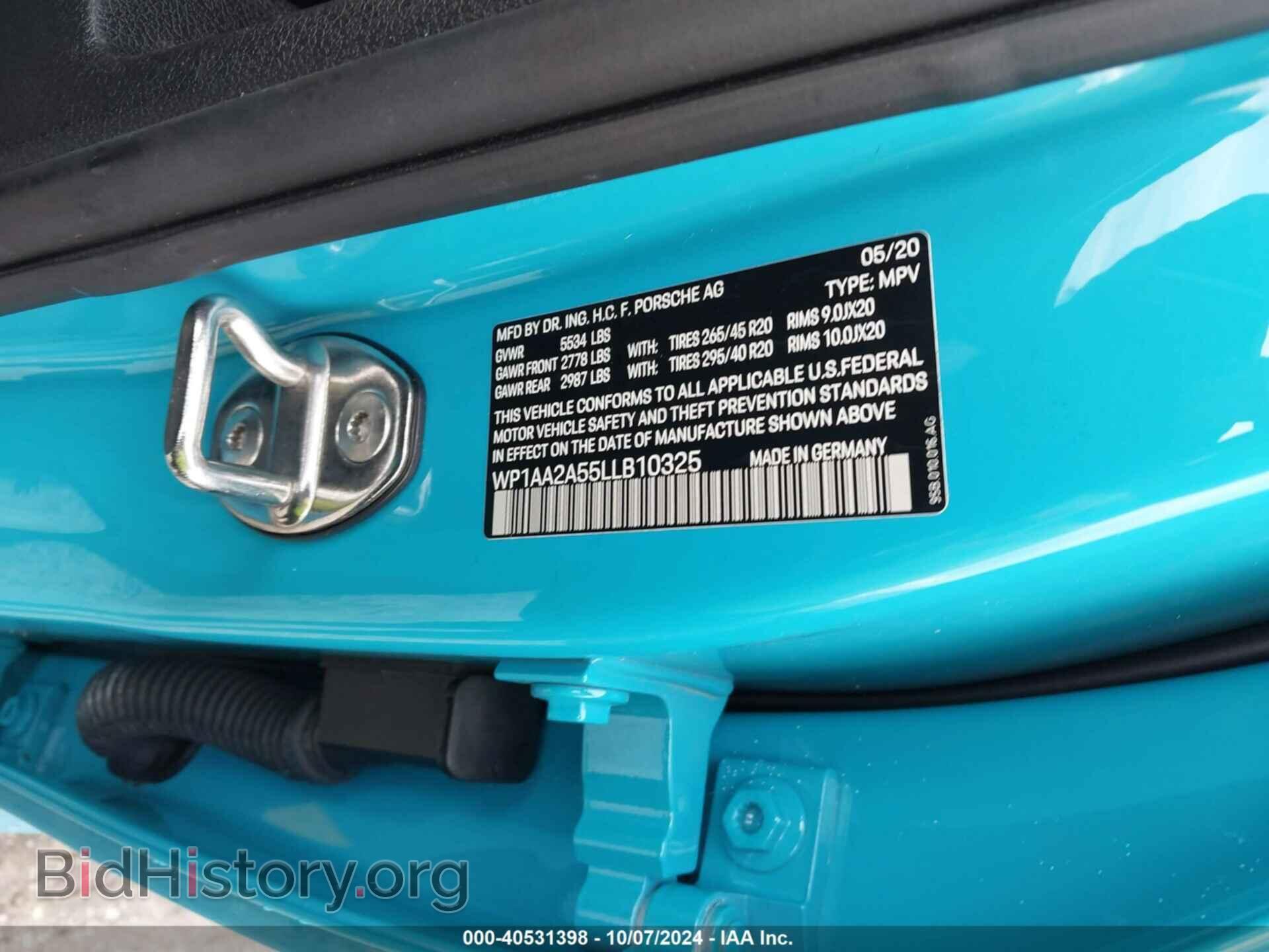 2020 PORSCHE MACAN - VIN: WP1AA2A55LLB10325 - Photo 9