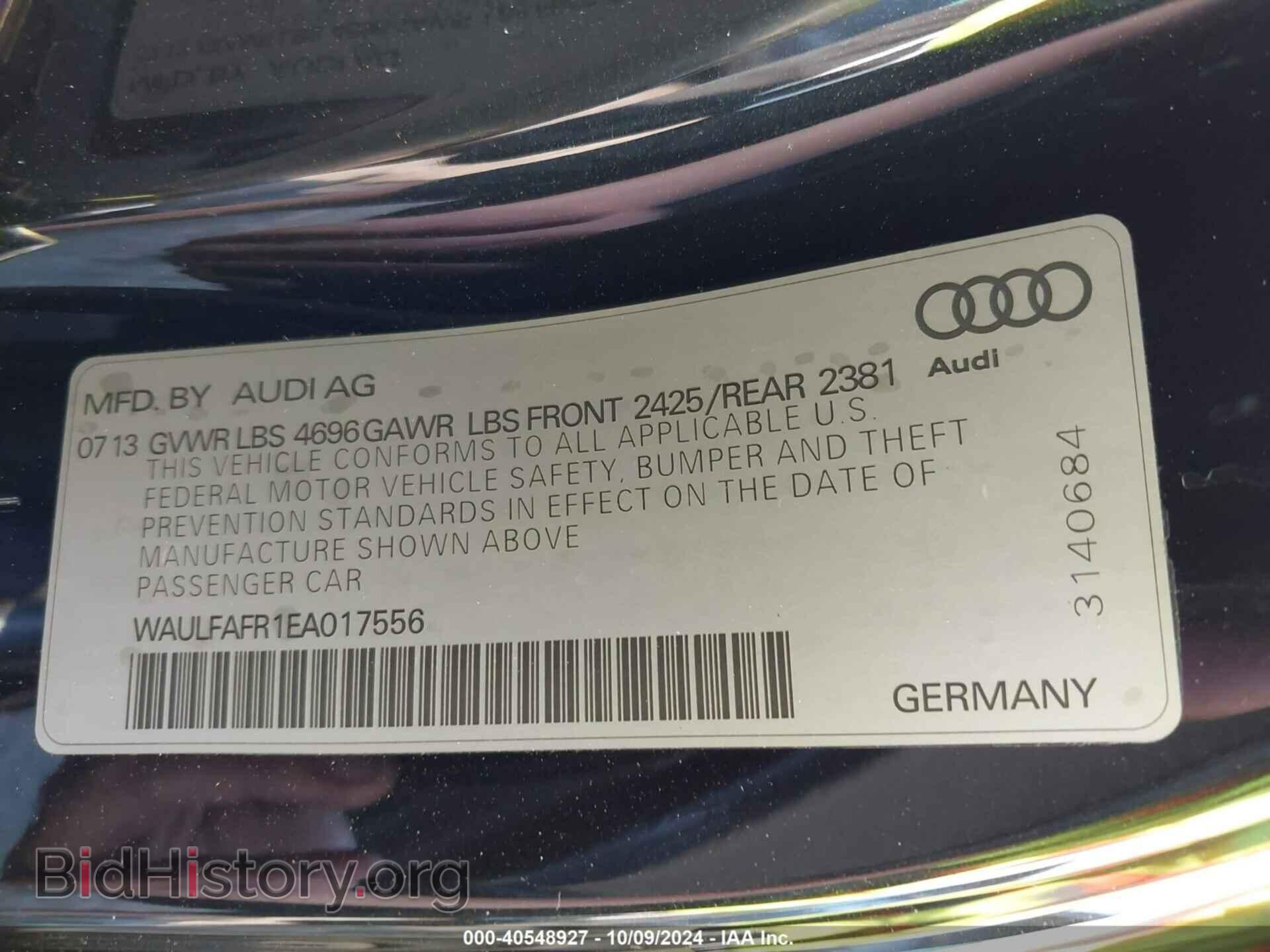 2014 AUDI A5 - VIN: WAULFAFR1EA017556 - Фото 9