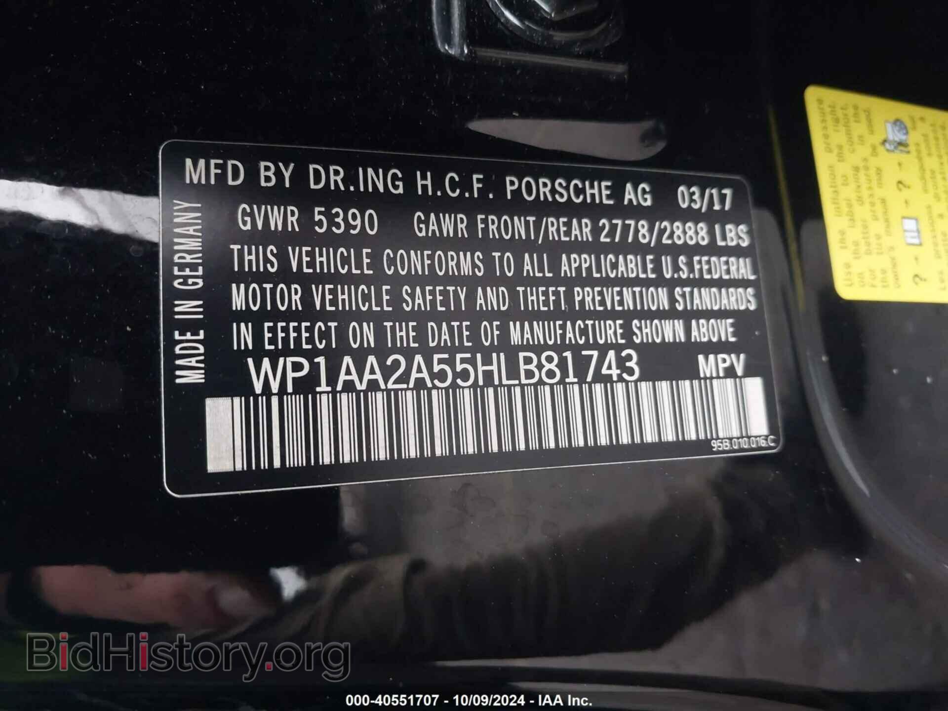 2017 PORSCHE MACAN - VIN: WP1AA2A55HLB81743 - Photo 9