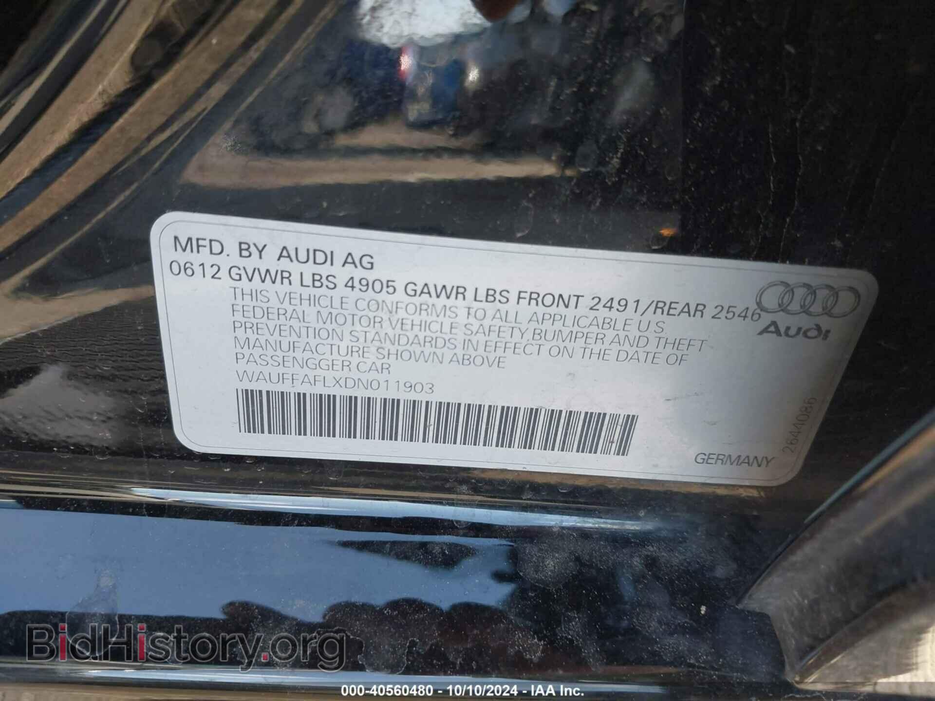 2013 AUDI A4 - VIN: WAUFFAFLXDN011903 - Фото 9