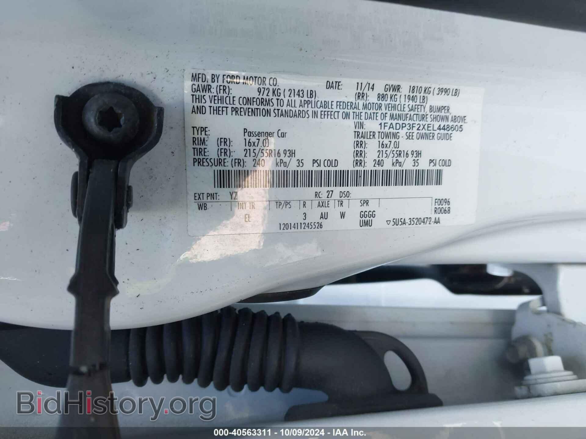 2014 FORD FOCUS - VIN: 1FADP3F2XEL448605 - Фото 9