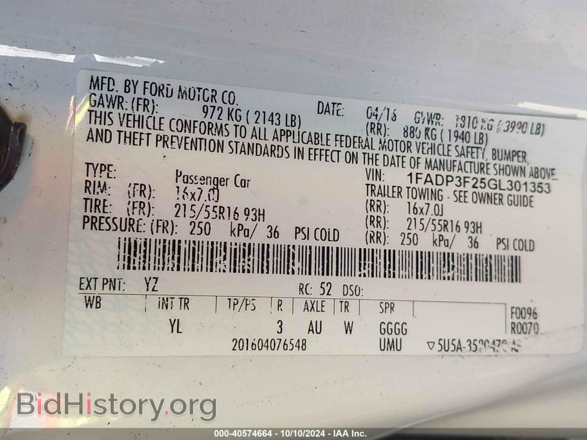 2016 FORD FOCUS - VIN: 1FADP3F25GL301353 - Photo 9