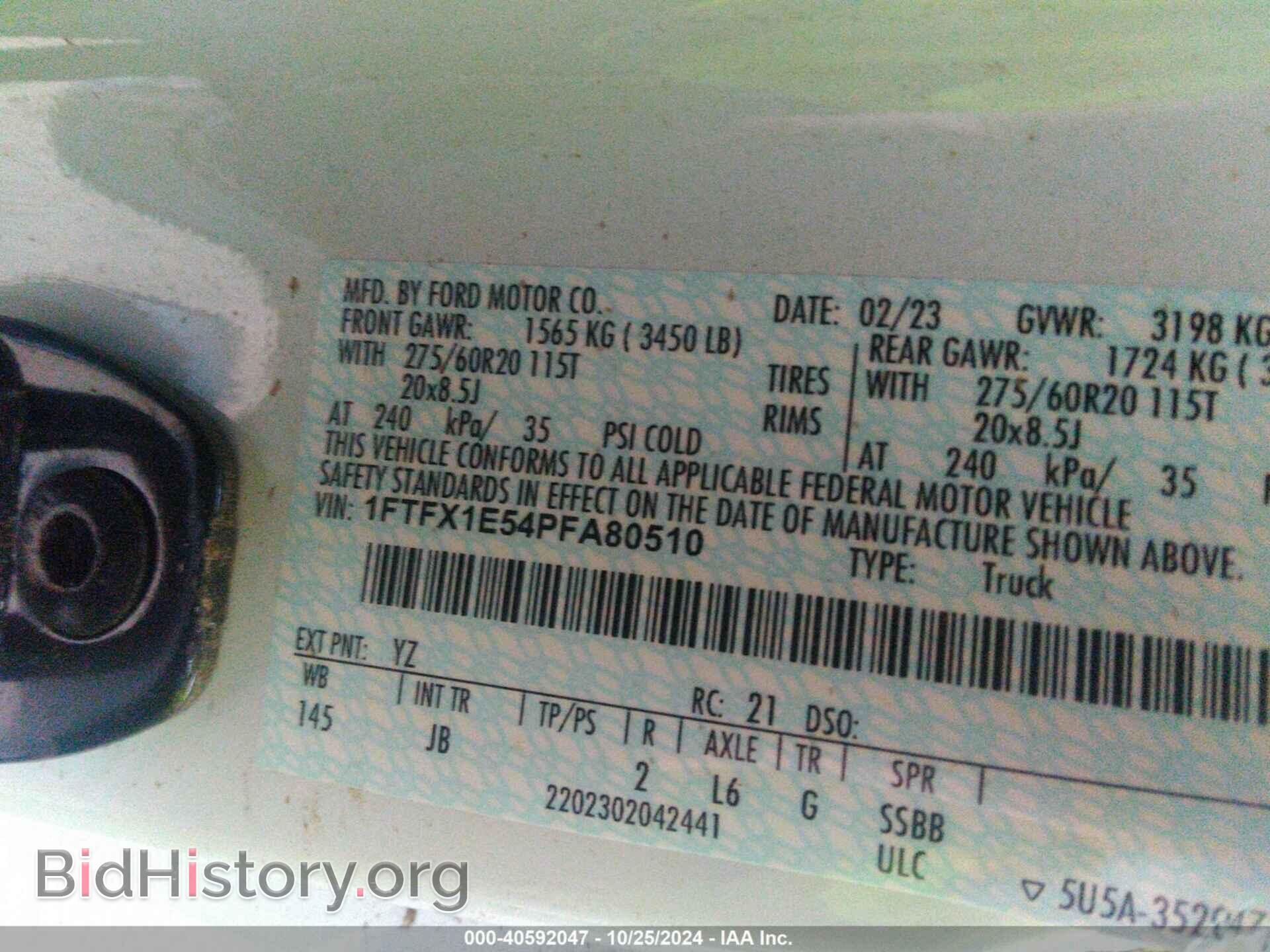 2023 FORD F-150 - VIN: 1FTFX1E54PFA80510 - Фото 9