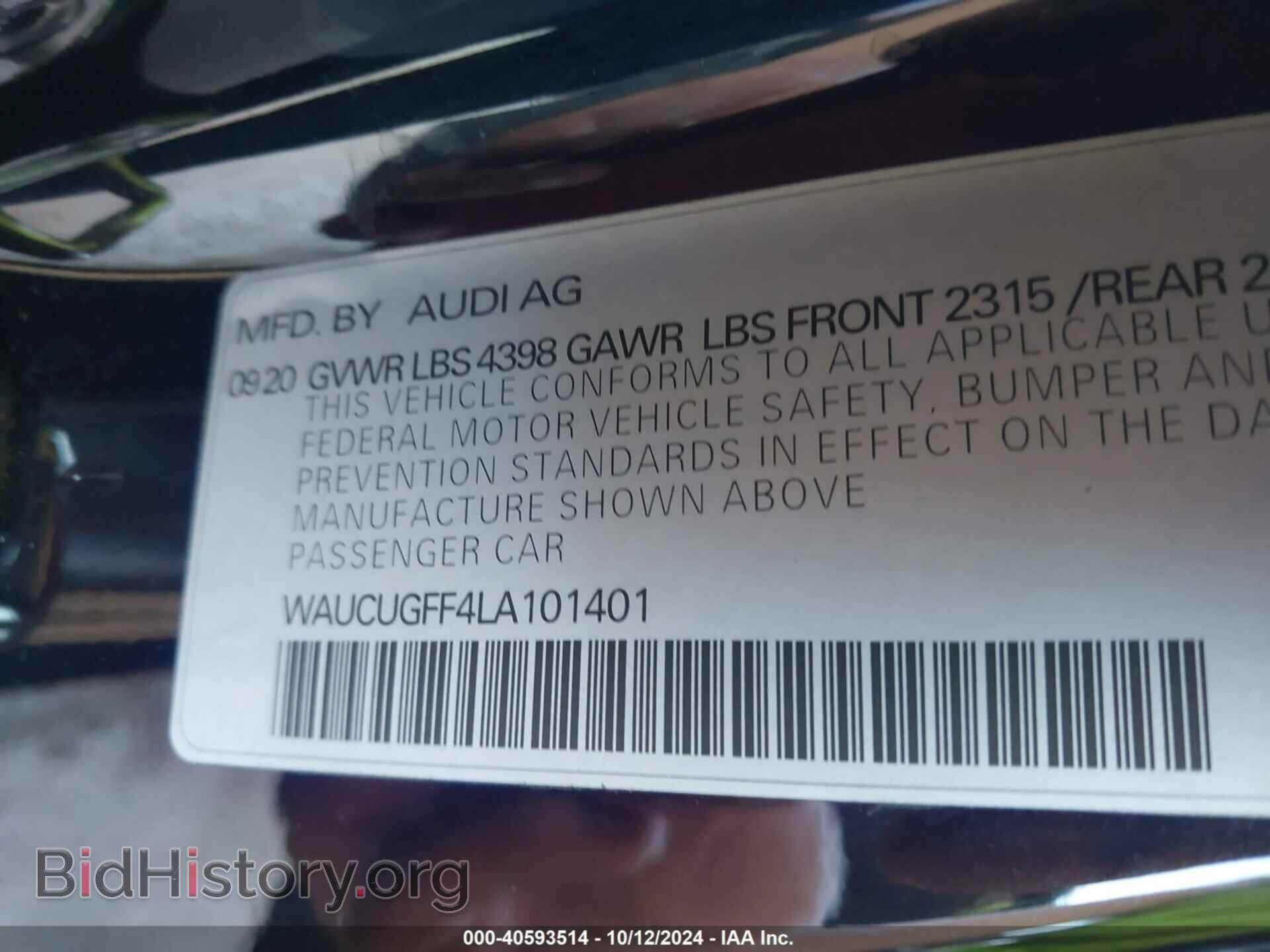 2020 AUDI A3 - VIN: WAUCUGFF4LA101401 - Photo 9