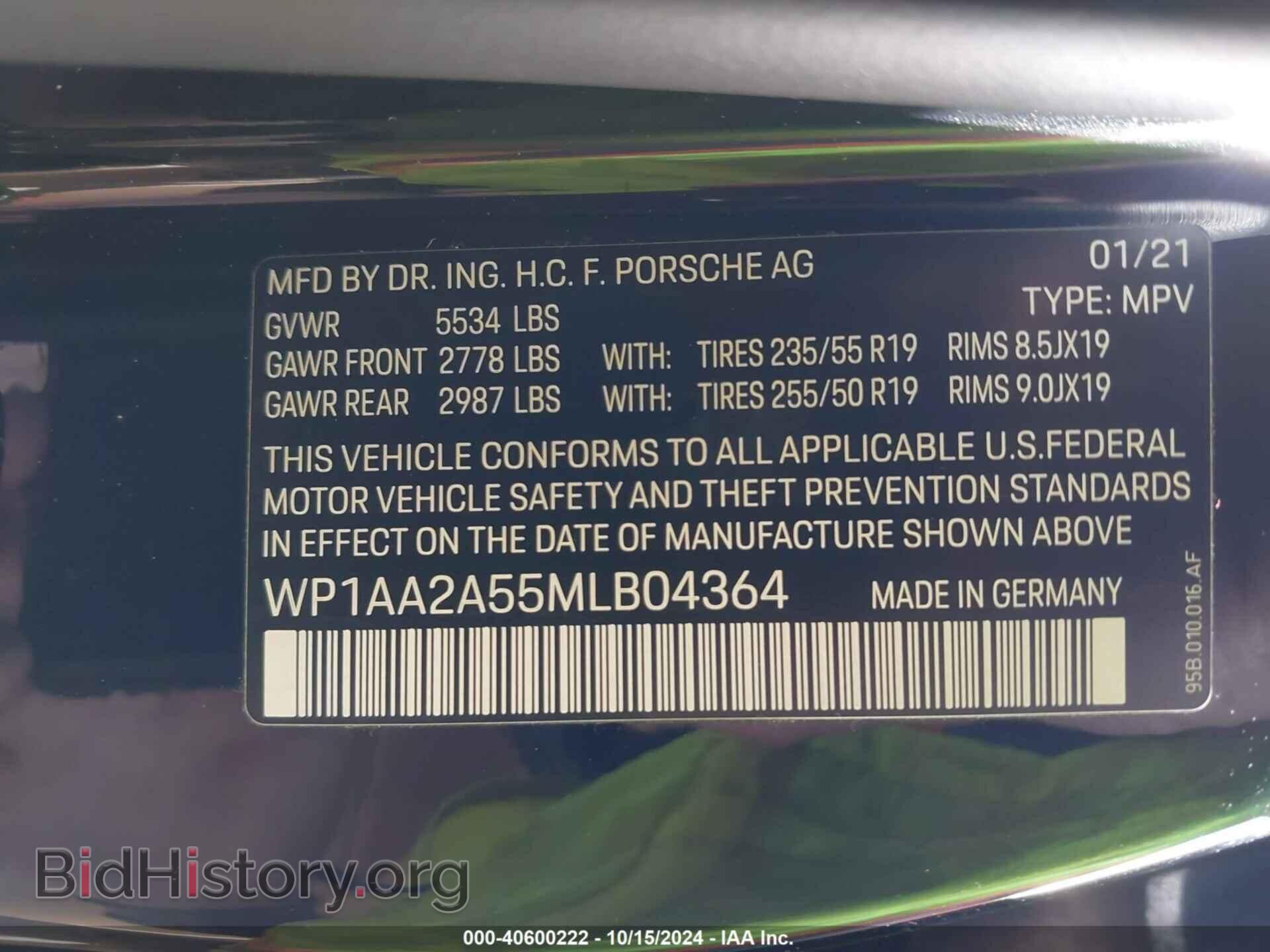 2021 PORSCHE MACAN - VIN: WP1AA2A55MLB04364 - Photo 9