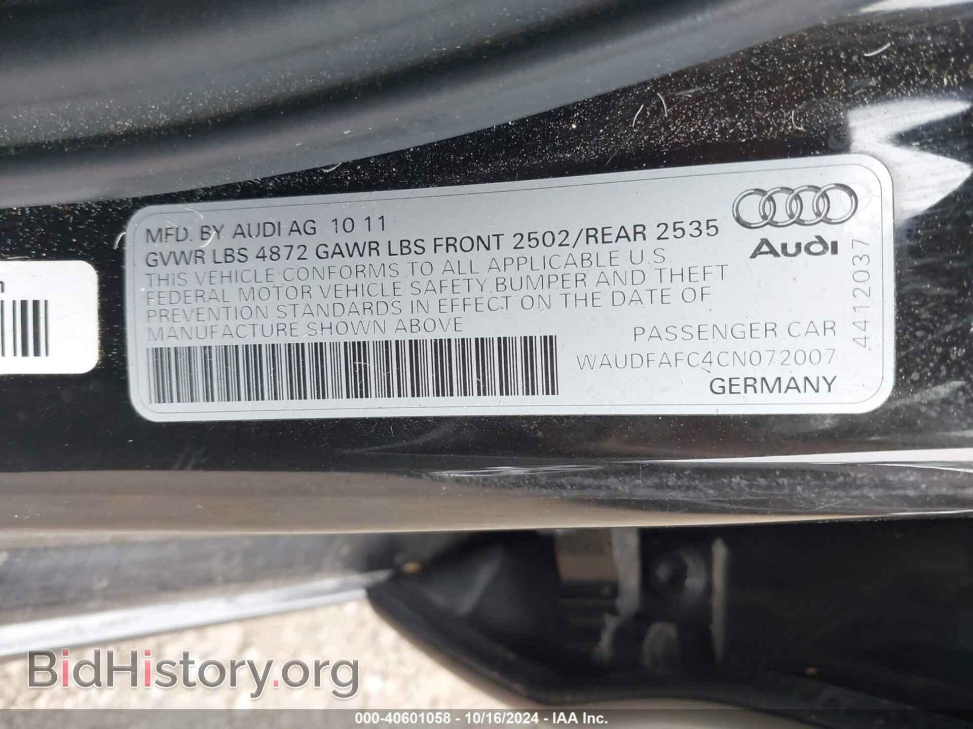2012 AUDI A6 - VIN: WAUDFAFC4CN072007 - Photo 9