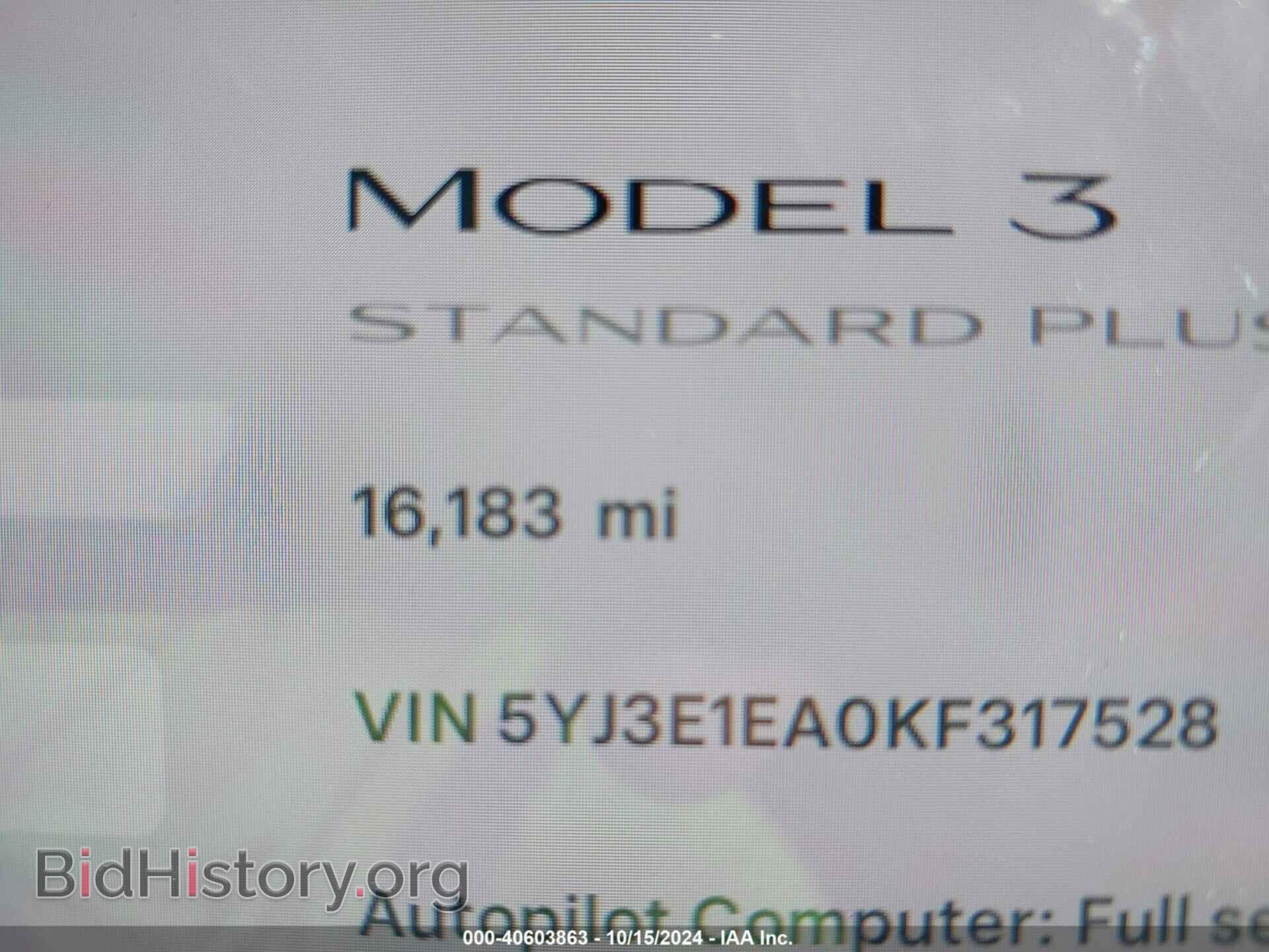 2019 TESLA MODEL 3 - VIN: 5YJ3E1EA0KF317528 - Фото 15
