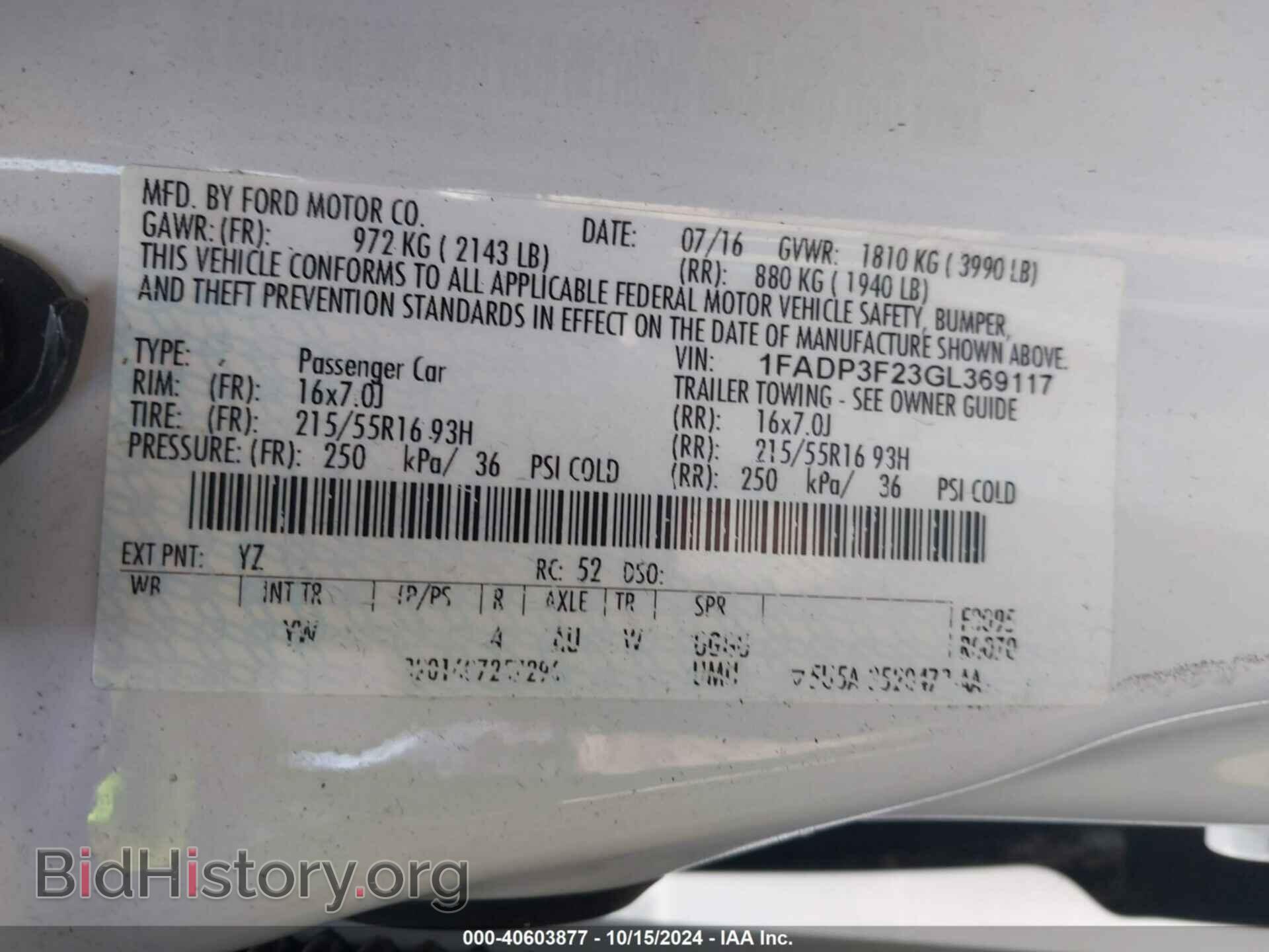 2016 FORD FOCUS - VIN: 1FADP3F23GL369117 - Фото 9