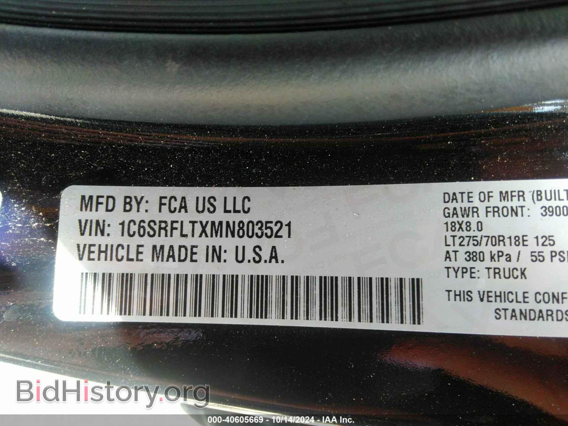 2021 RAM 1500 - VIN: 1C6SRFLTXMN803521 - Photo 9