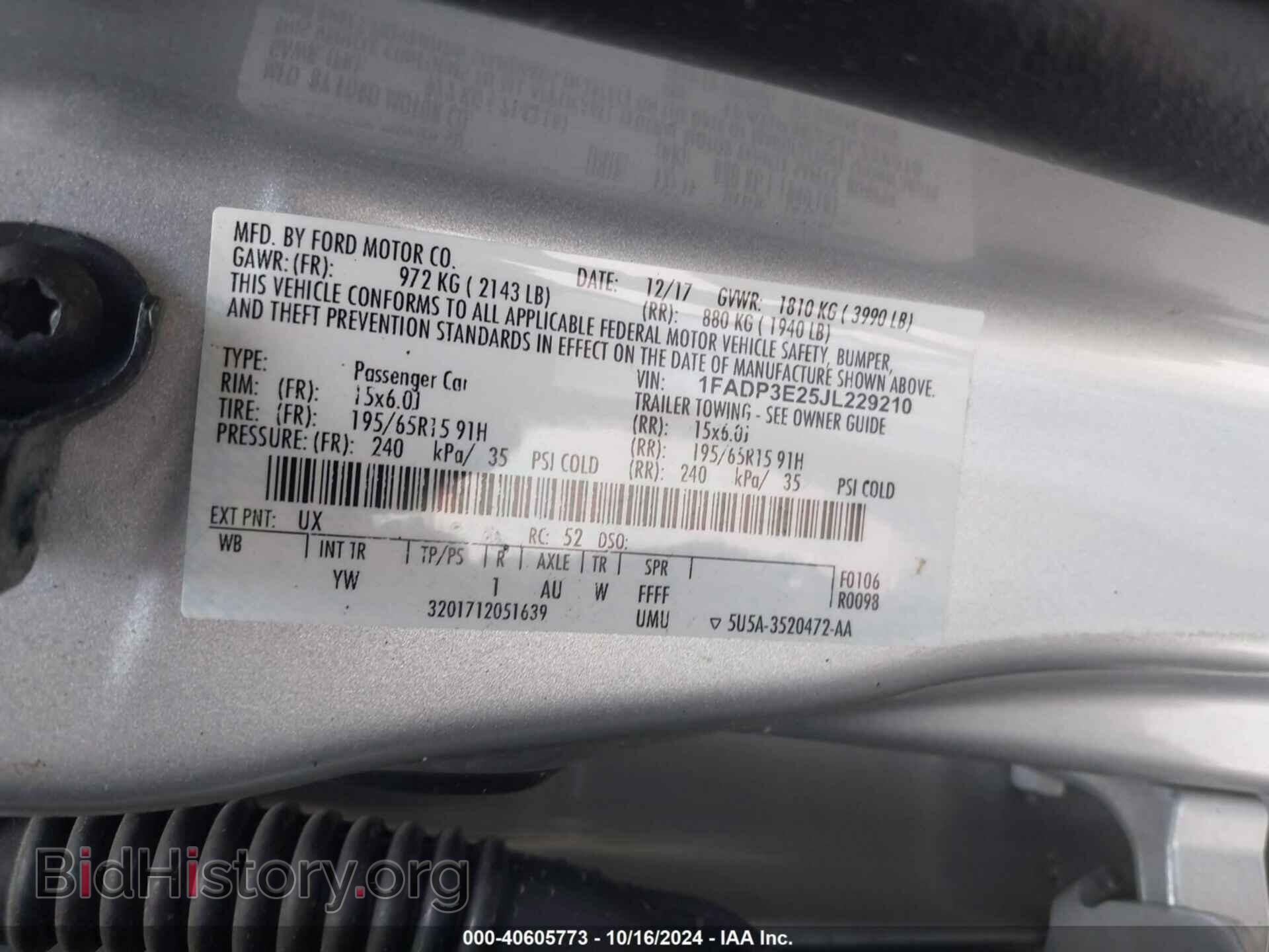 2018 FORD FOCUS - VIN: 1FADP3E25JL229210 - Фото 9
