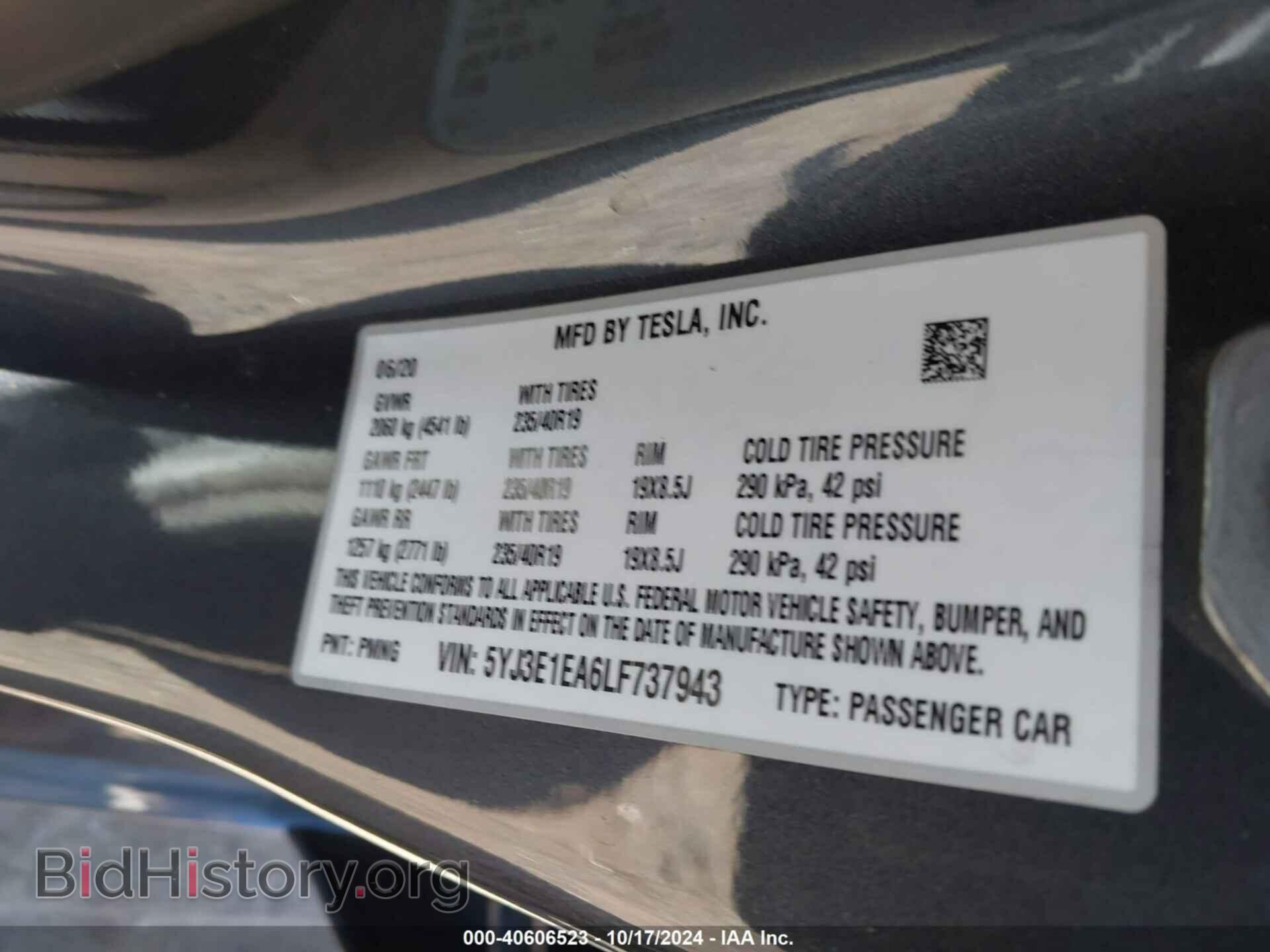 2020 TESLA MODEL 3 - VIN: 5YJ3E1EA6LF737943 - Photo 9