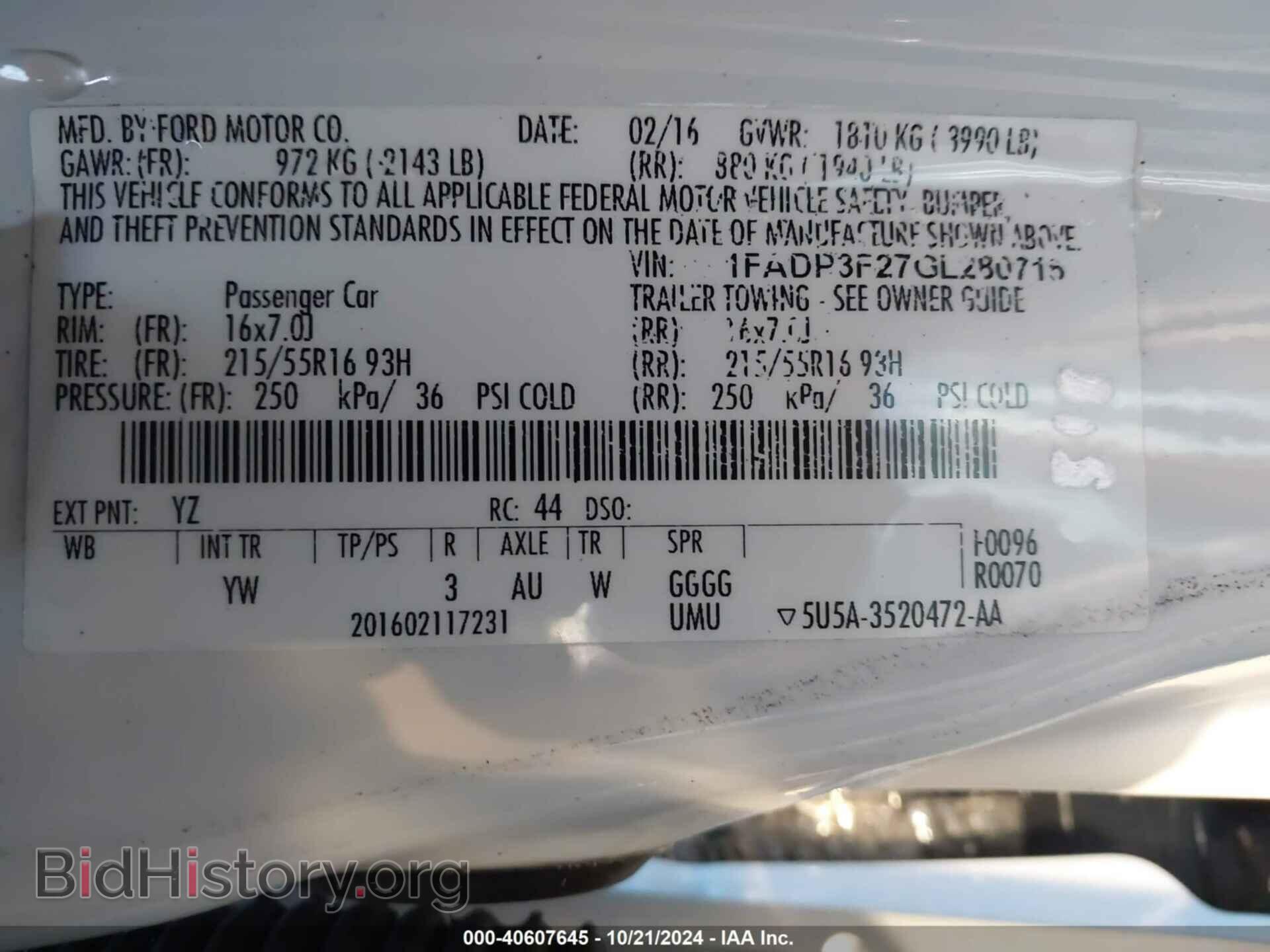 2016 FORD FOCUS - VIN: 1FADP3F27GL280716 - Фото 9