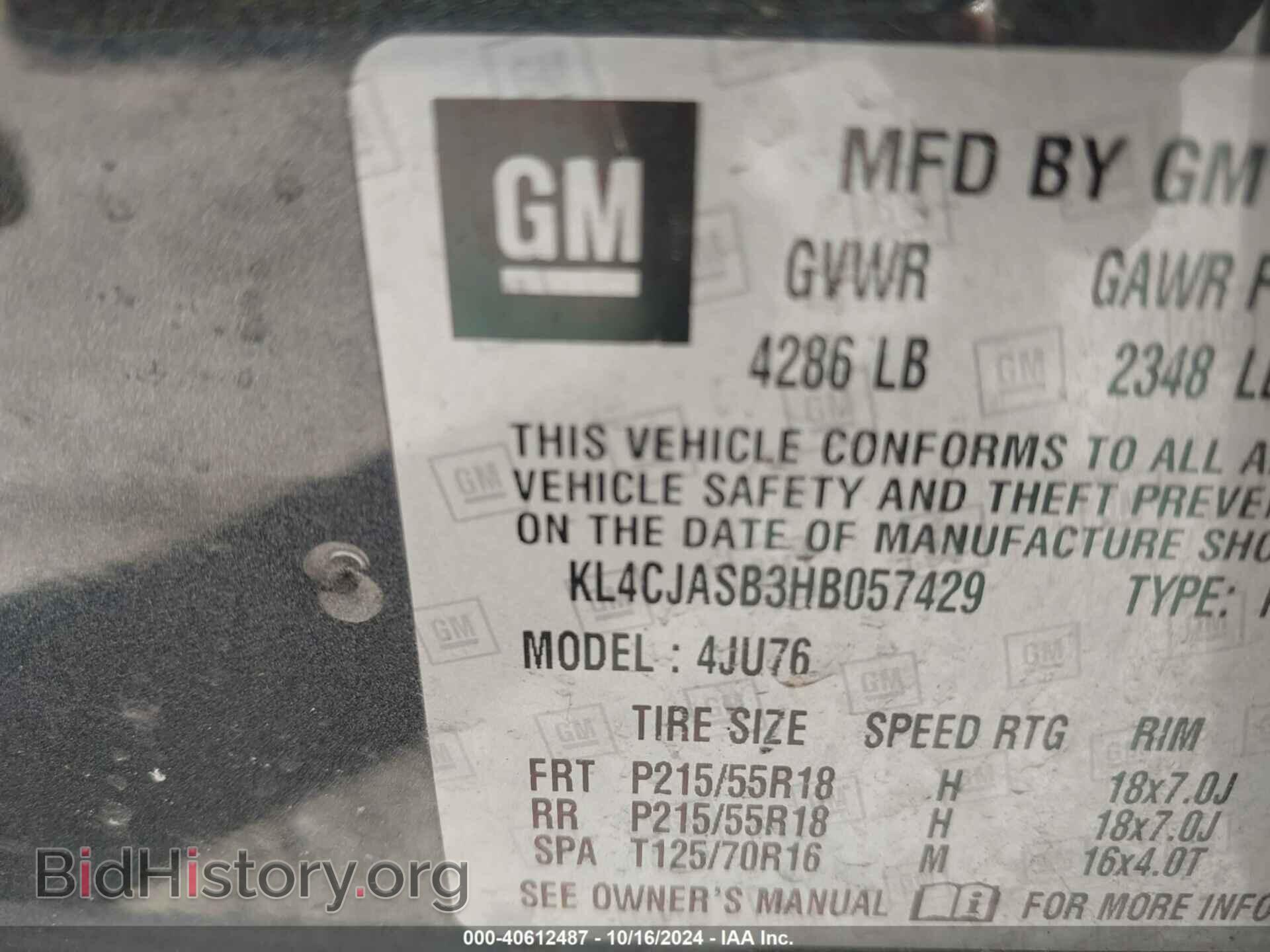 2017 BUICK ENCORE - VIN: KL4CJASB3HB057429 - Photo 9