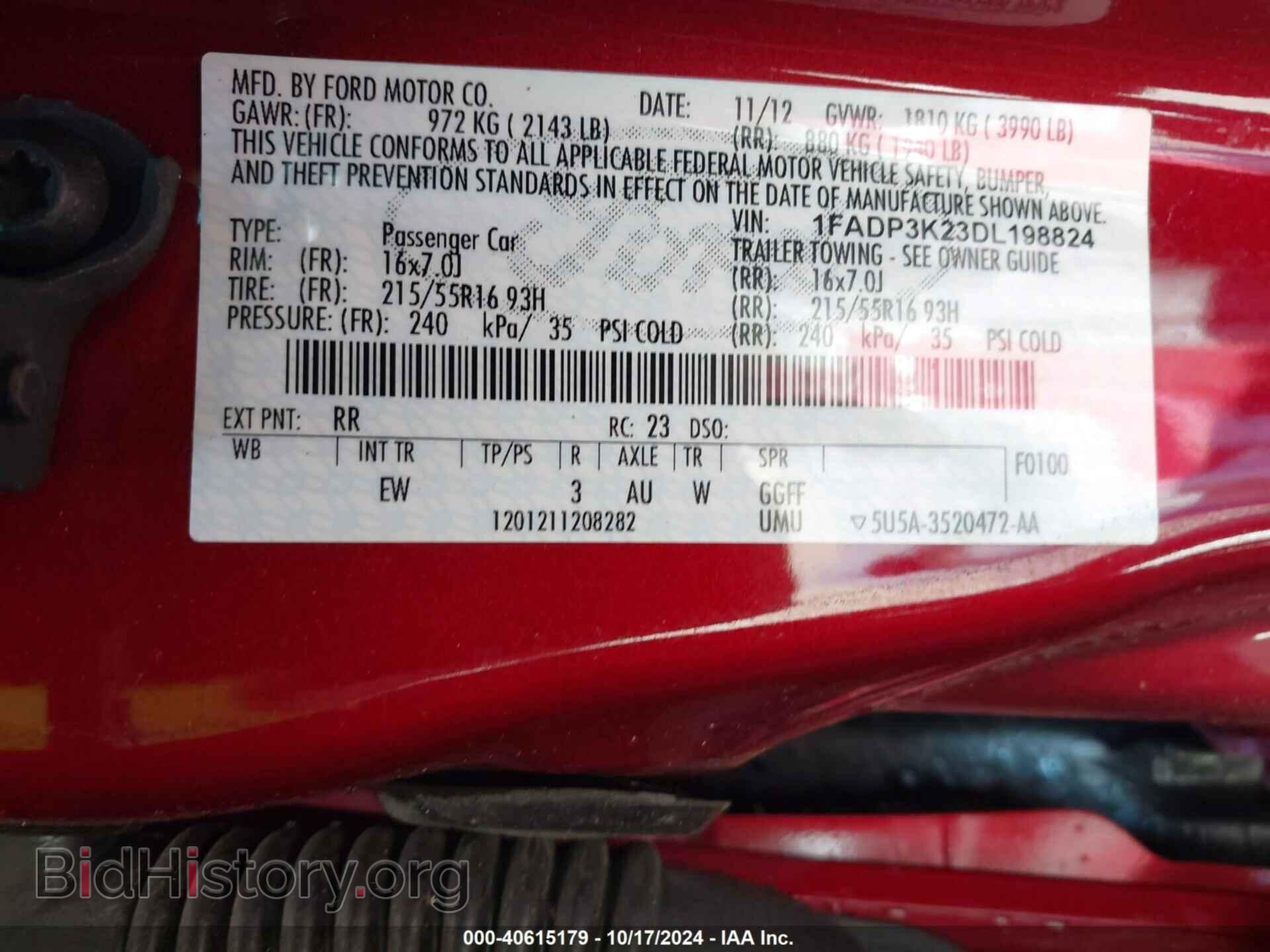 2013 FORD FOCUS - VIN: 1FADP3K23DL198824 - Фото 9