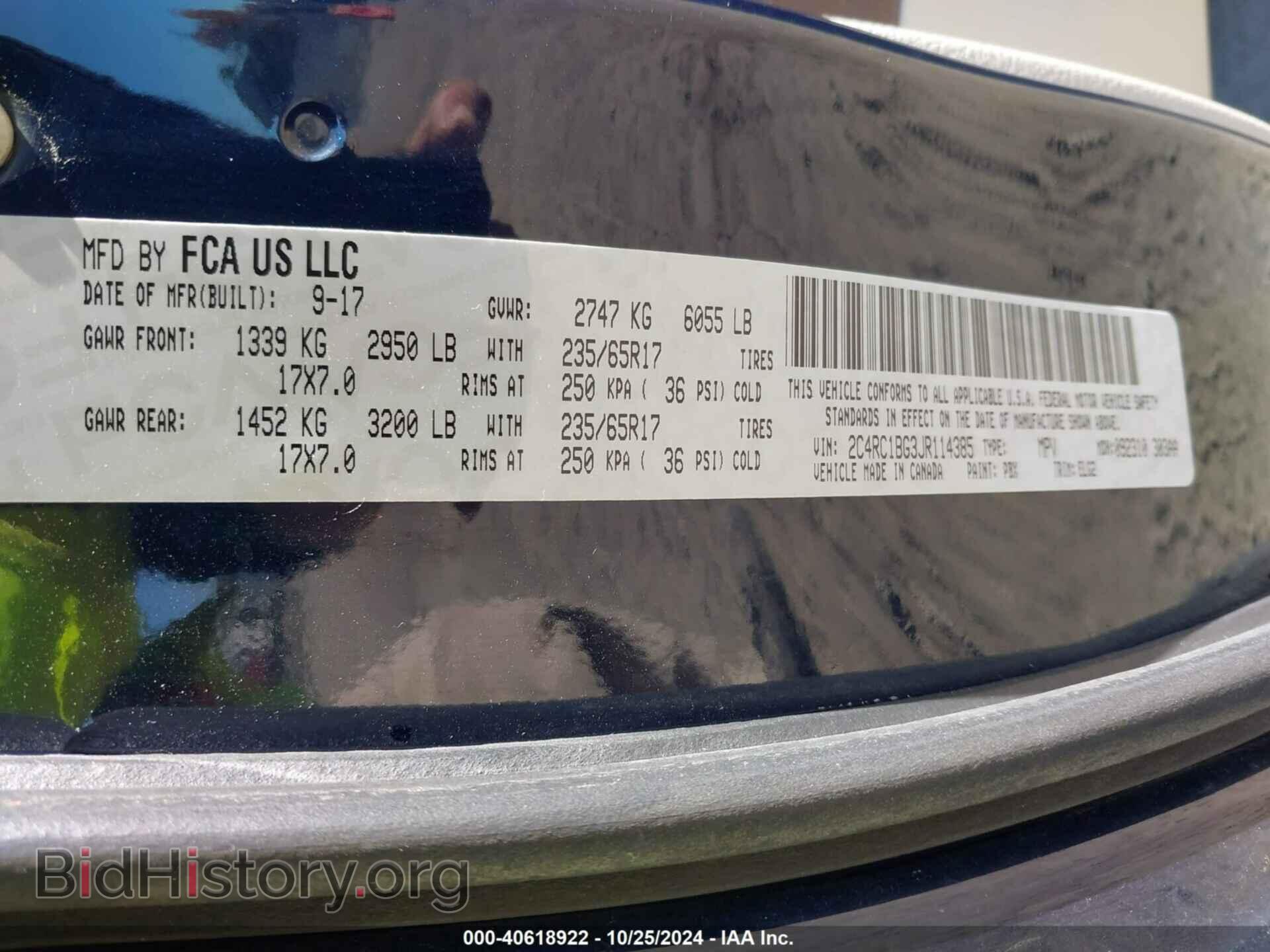 2018 CHRYSLER PACIFICA - VIN: 2C4RC1BG3JR114385 - Photo 9
