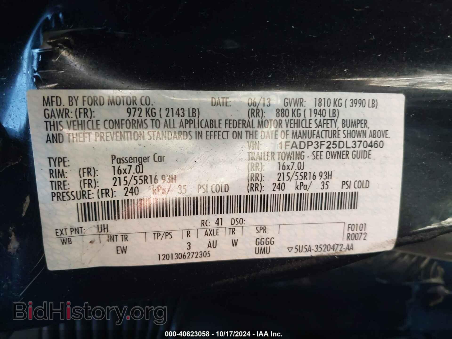2013 FORD FOCUS - VIN: 1FADP3F25DL370460 - Фото 9