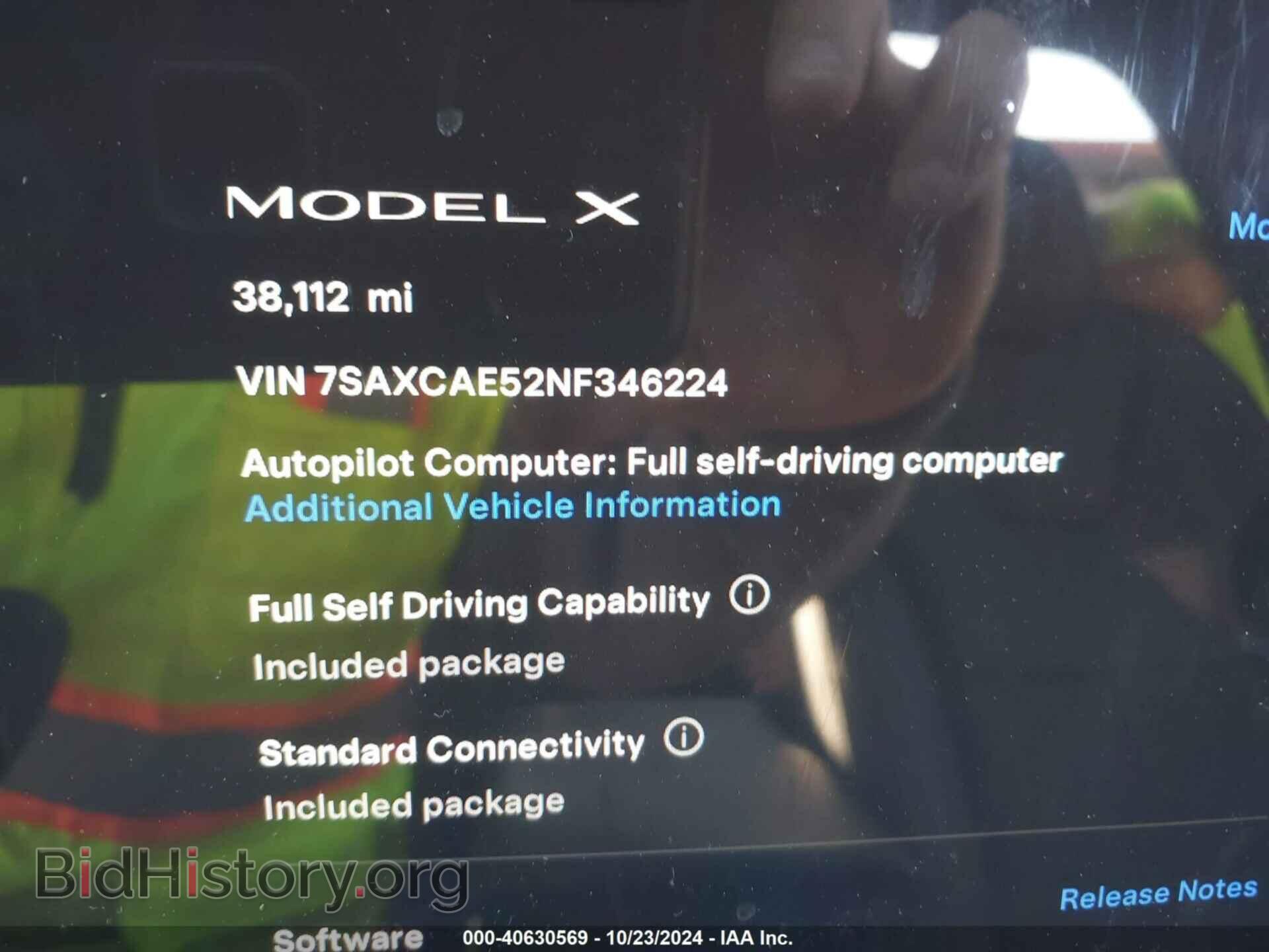 2022 TESLA MODEL X - VIN: 7SAXCAE52NF346224 - Фото 9