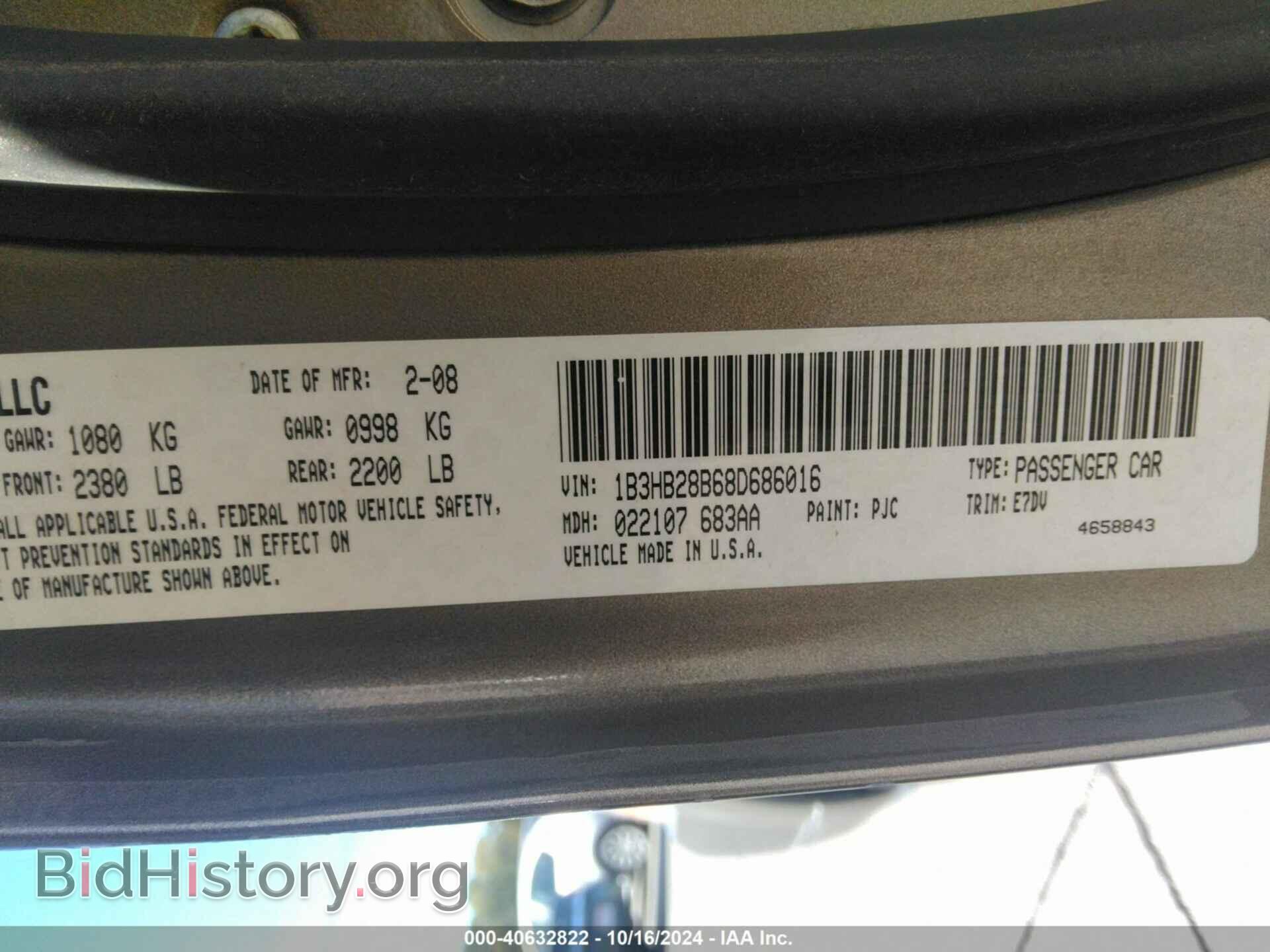 2008 DODGE CALIBER - VIN: 1B3HB28B68D686016 - Фото 9