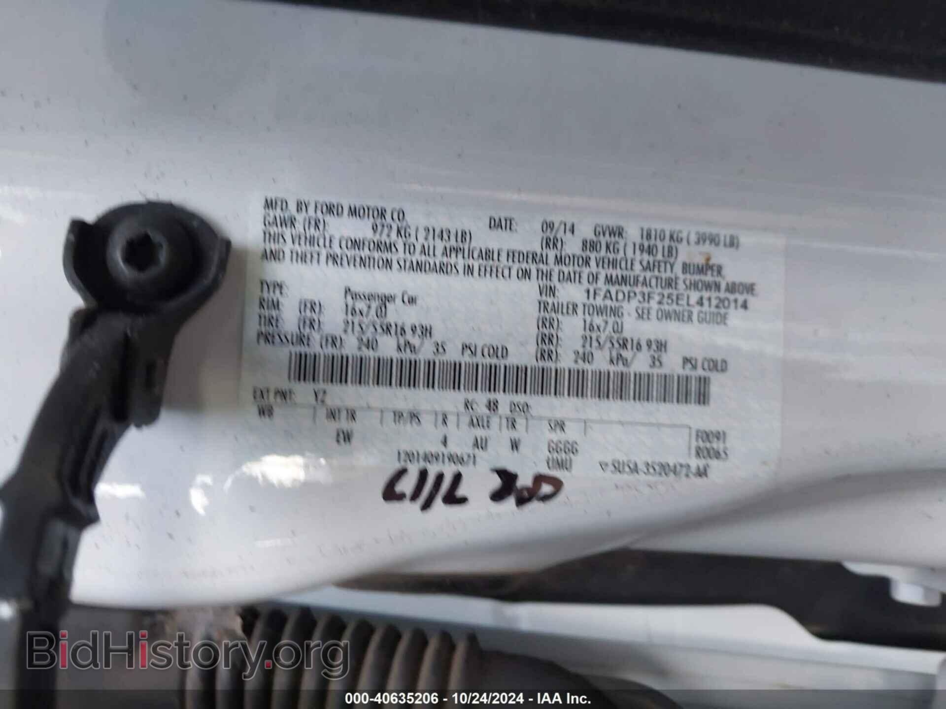 2014 FORD FOCUS - VIN: 1FADP3F25EL412014 - Фото 9