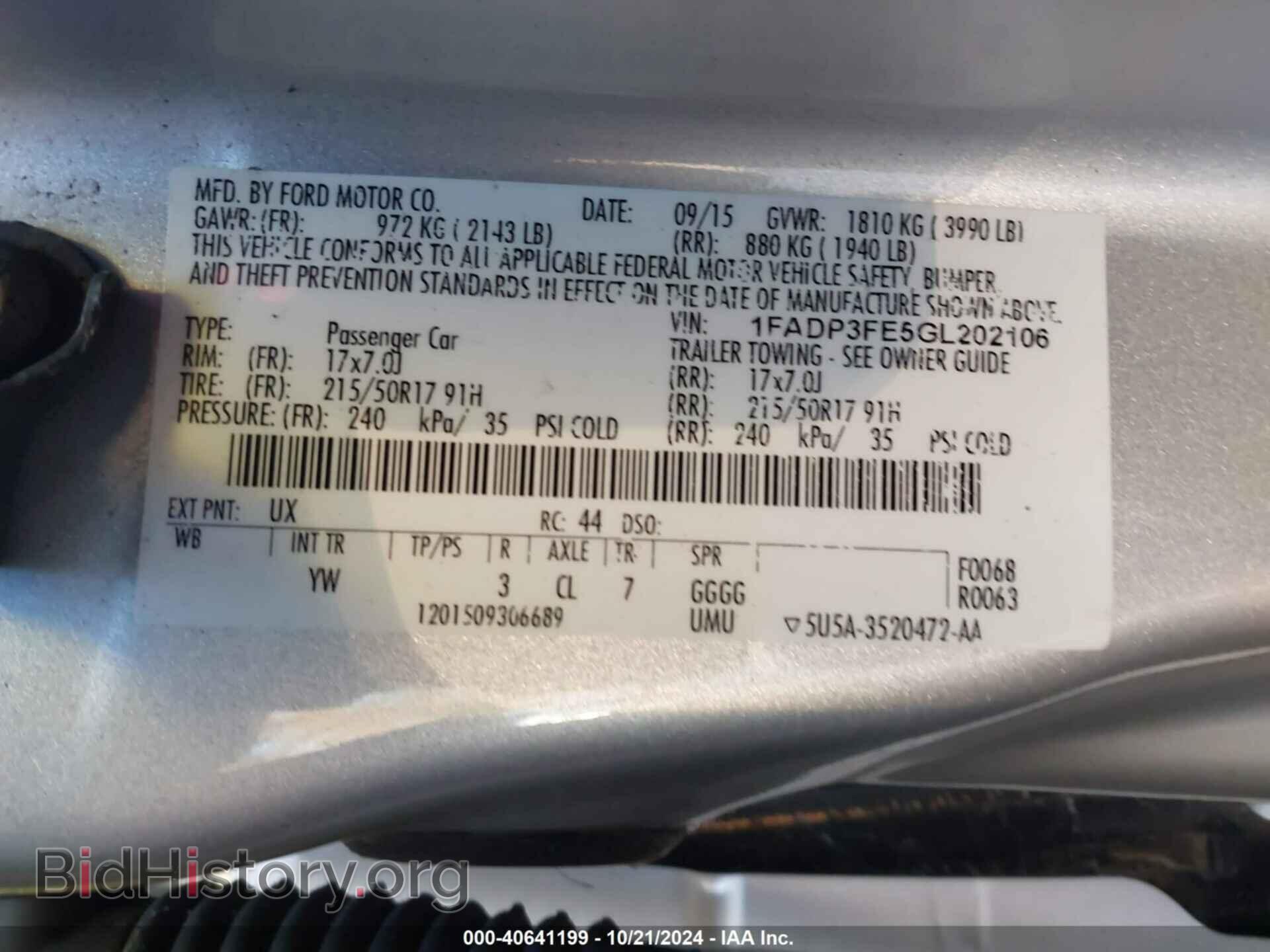 2016 FORD FOCUS - VIN: 1FADP3FE5GL202106 - Фото 9