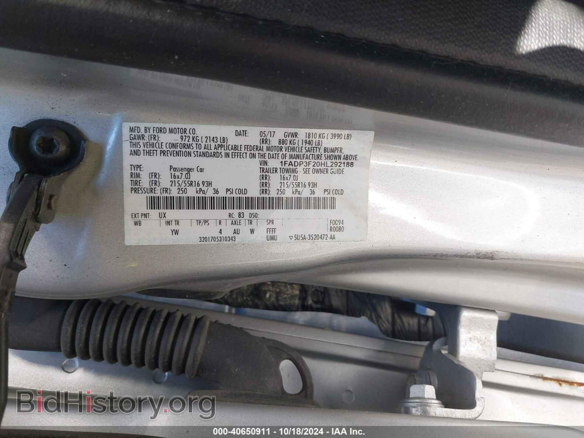 2017 FORD FOCUS - VIN: 1FADP3F20HL292188 - Фото 9