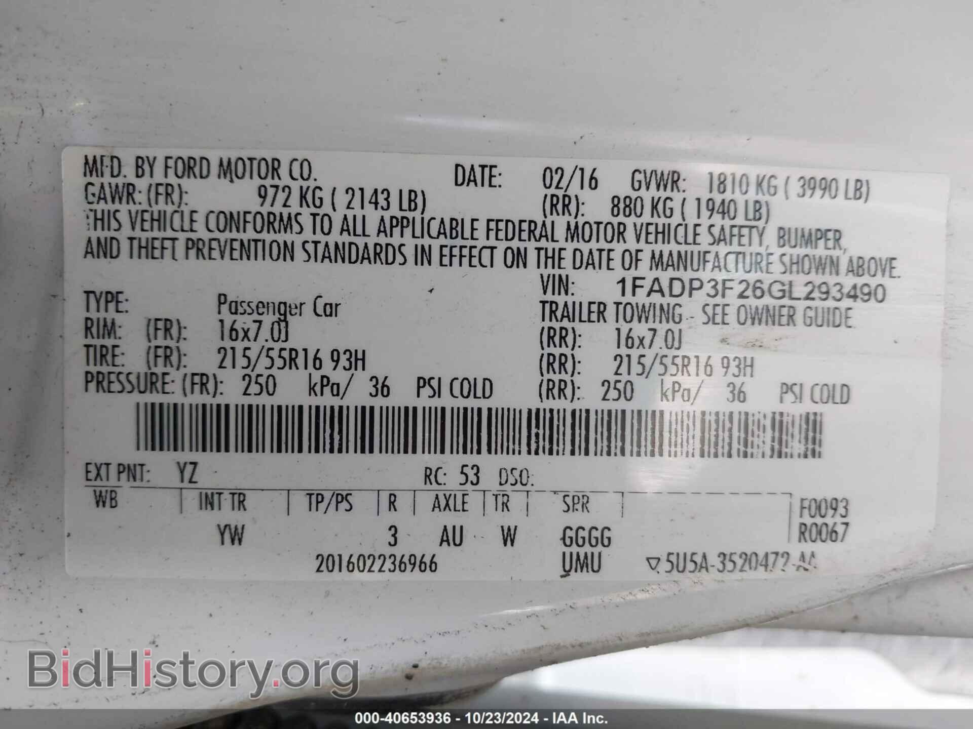 2016 FORD FOCUS - VIN: 1FADP3F26GL293490 - Фото 9
