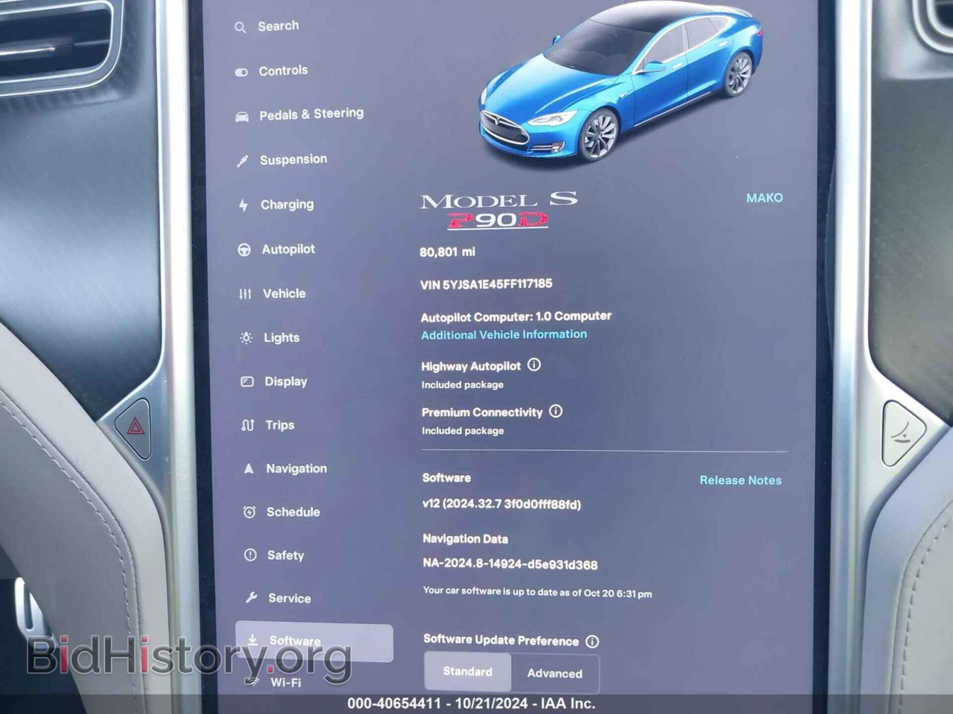 2015 TESLA MODEL S - VIN: 5YJSA1E45FF117185 - Фото 7