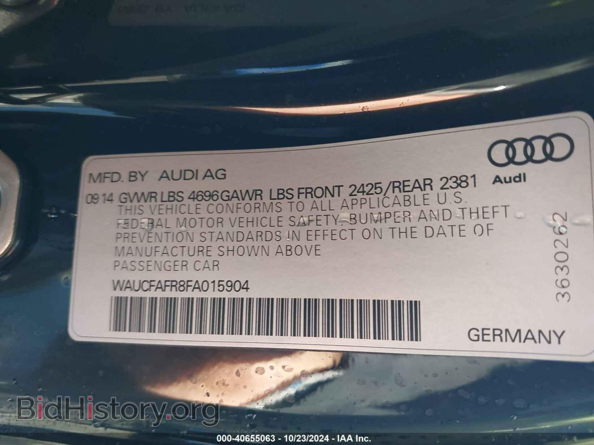 2015 AUDI A5 - VIN: WAUCFAFR8FA015904 - Photo 9