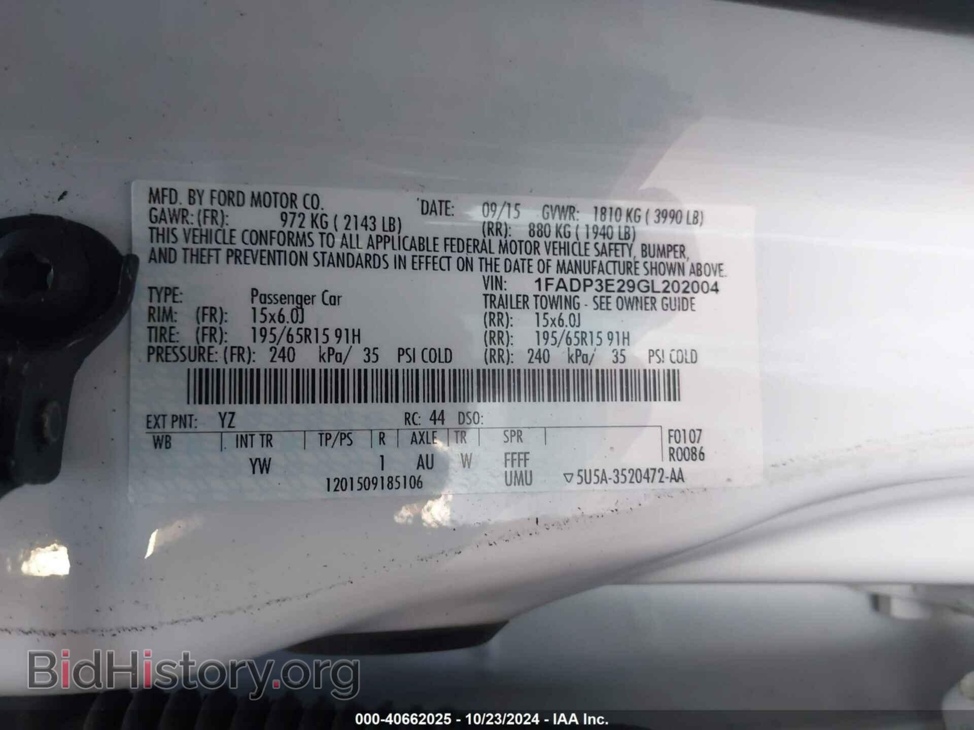 2016 FORD FOCUS - VIN: 1FADP3E29GL202004 - Фото 9