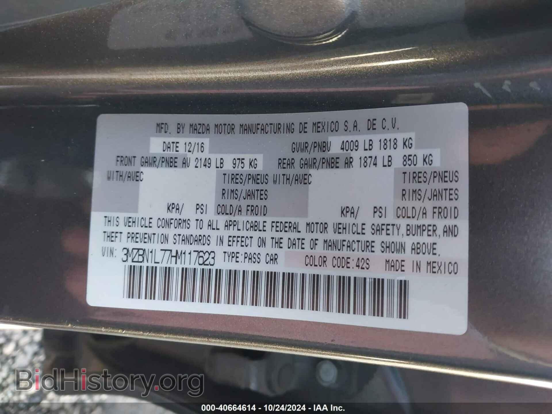 2017 MAZDA MAZDA3 - VIN: 3MZBN1L77HM117623 - Фото 9