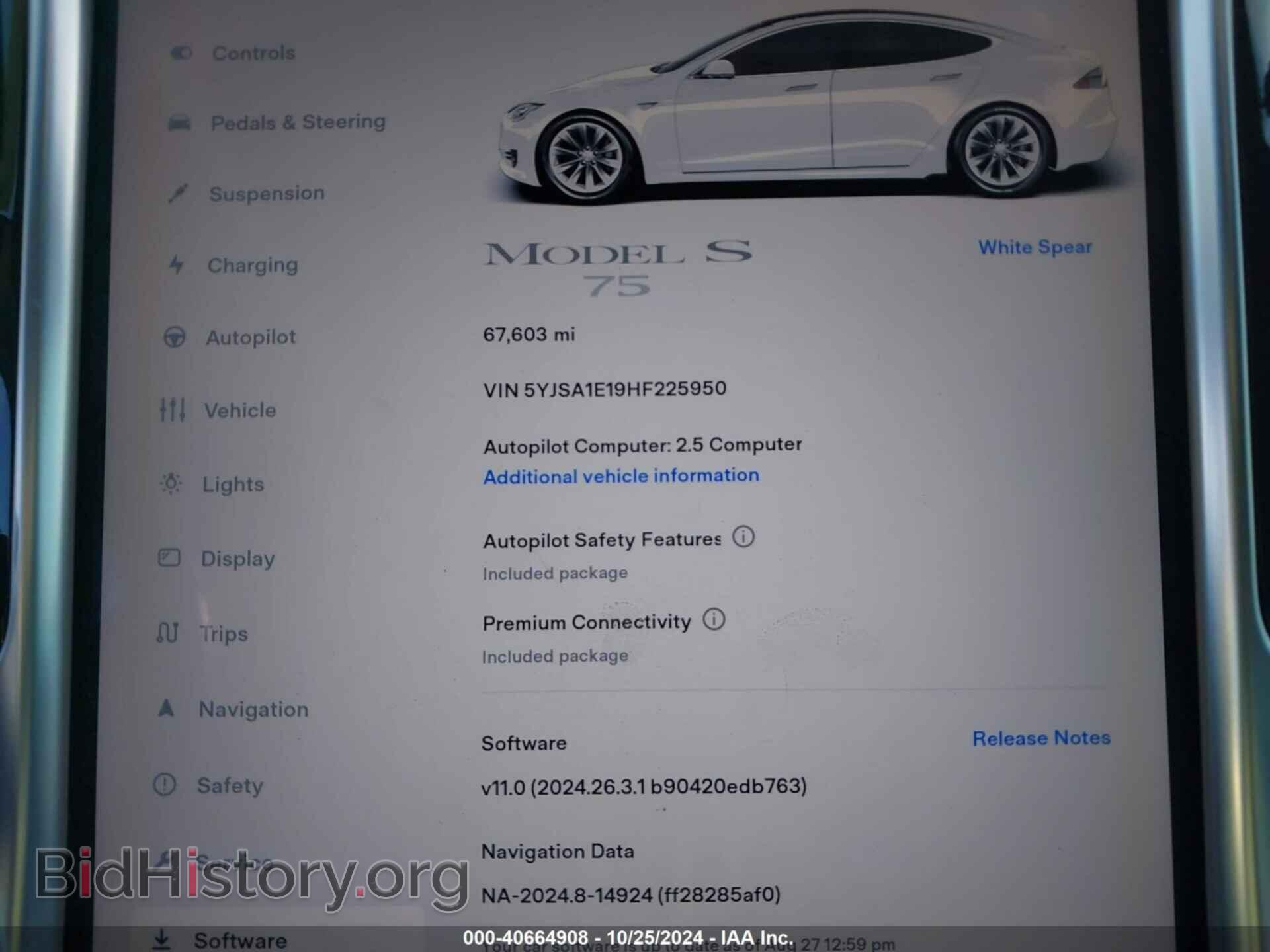 2017 TESLA MODEL S - VIN: 5YJSA1E19HF225950 - Фото 7