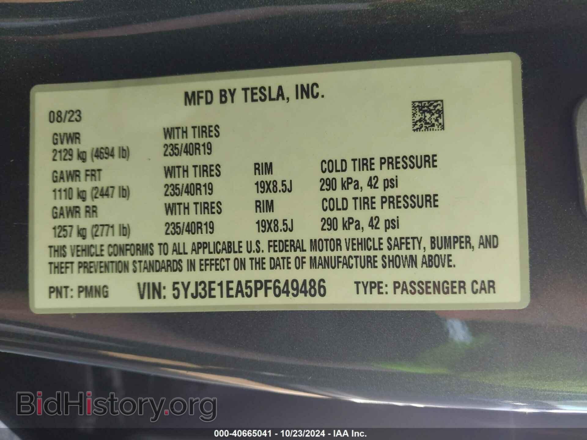 2023 TESLA MODEL 3 - VIN: 5YJ3E1EA5PF649486 - Фото 9