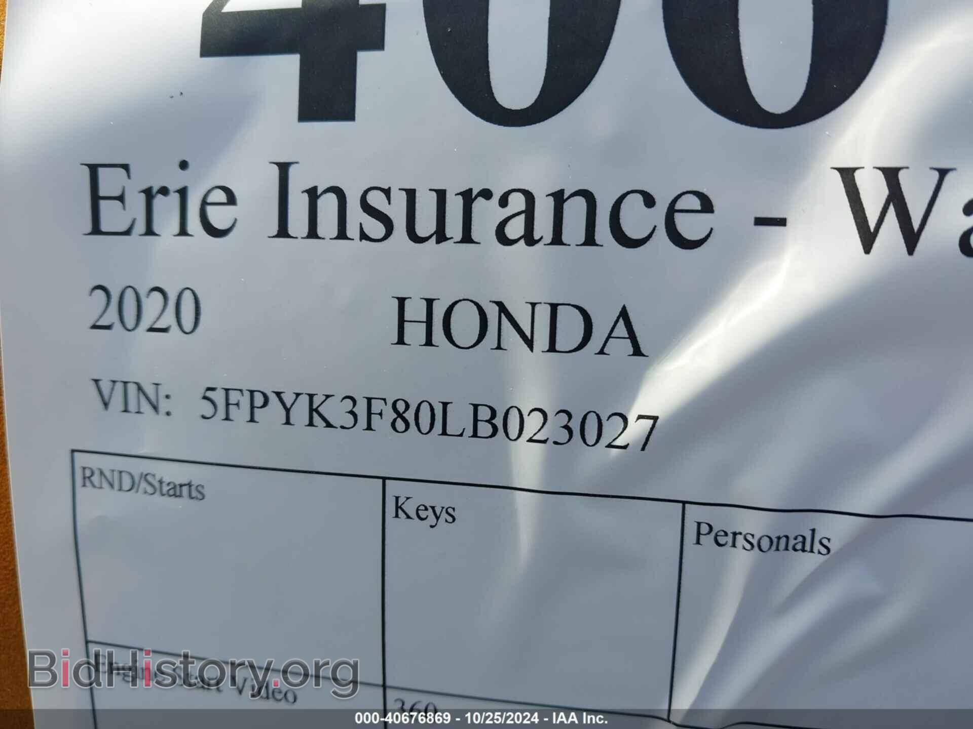 2020 HONDA RIDGELINE - VIN: 5FPYK3F80LB023027 - Фото 9